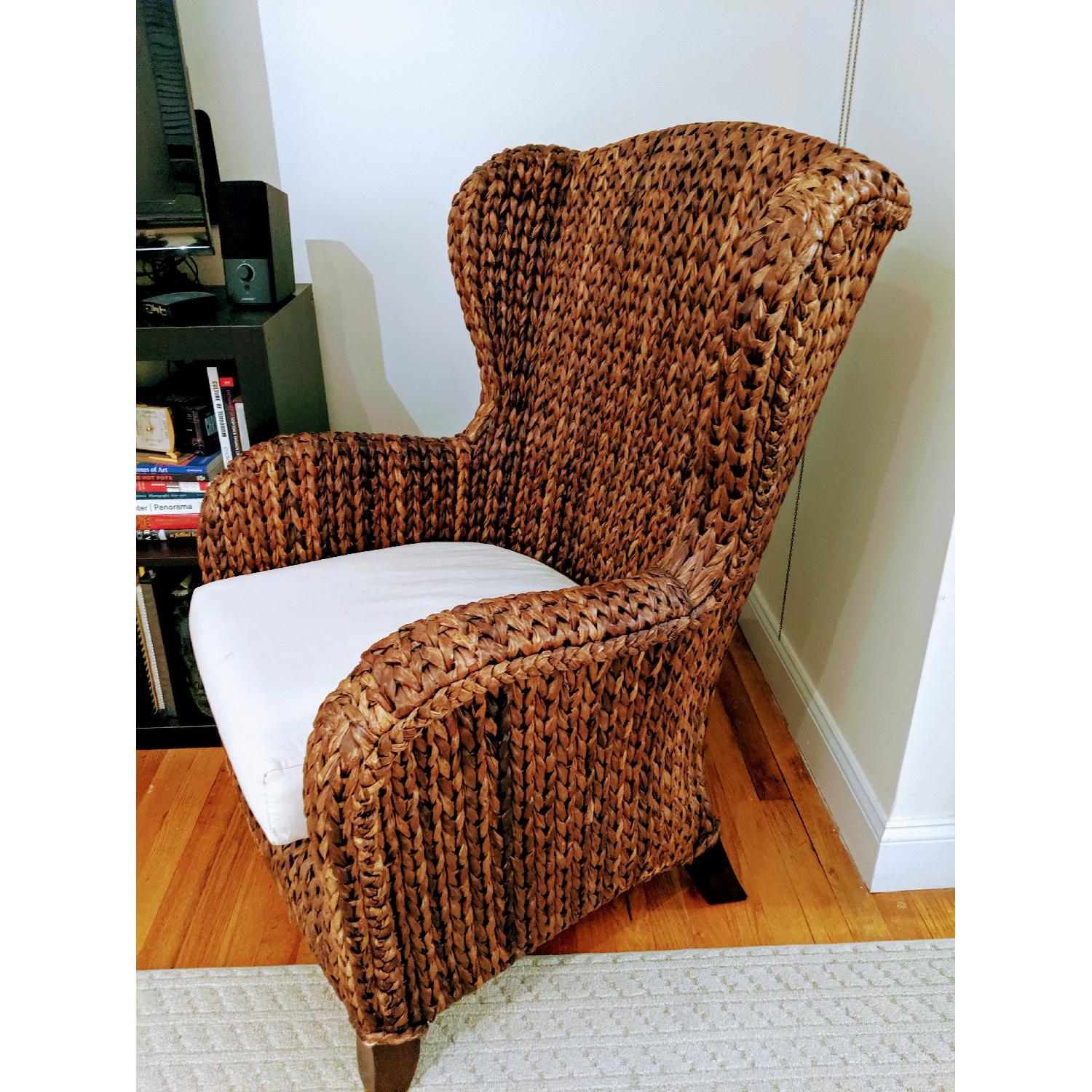 Pottery Barn Seagrass Chair And Ottoman Ottoman Pottery Barn