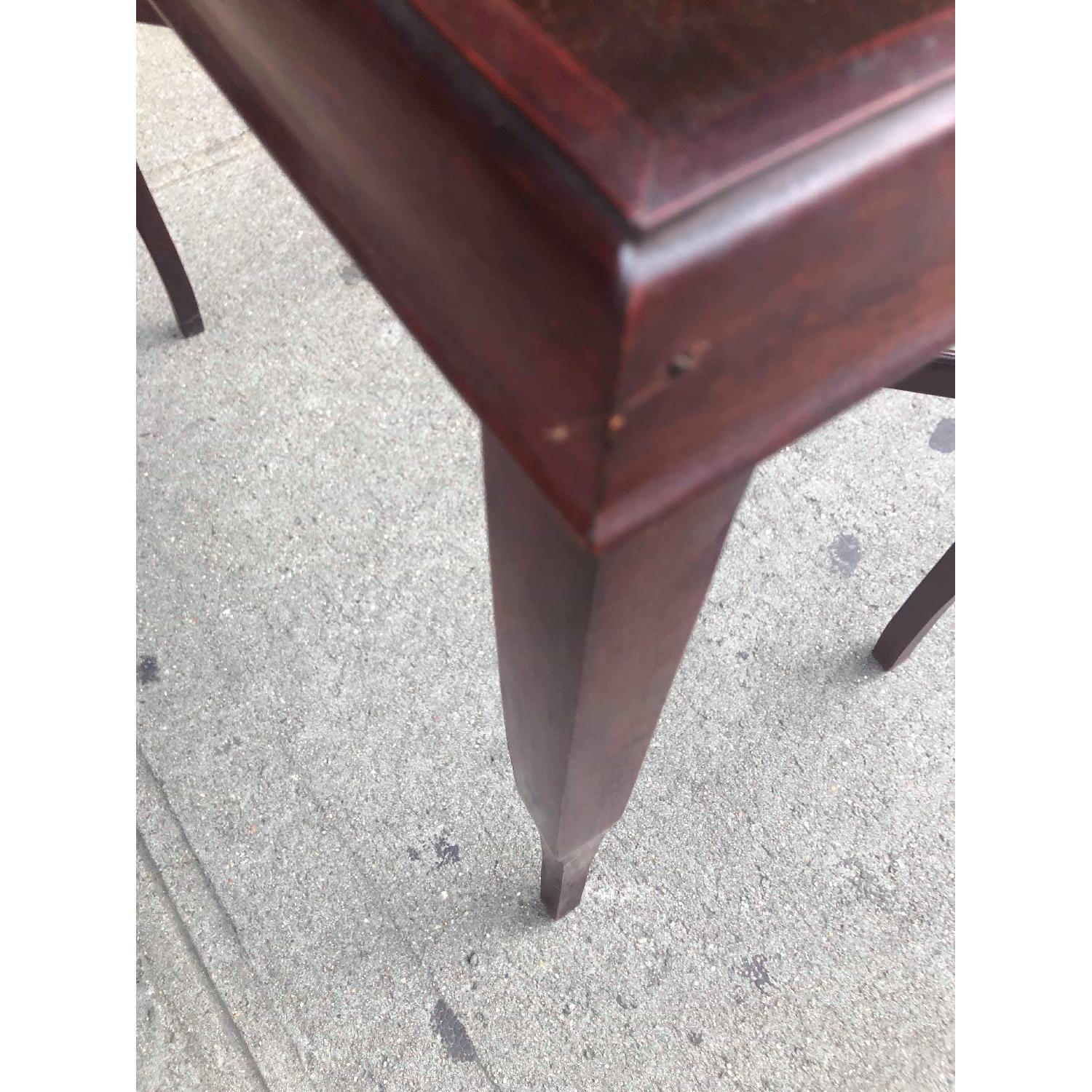 Antique 1940s Mahogany Leather Top Side Table - image-8