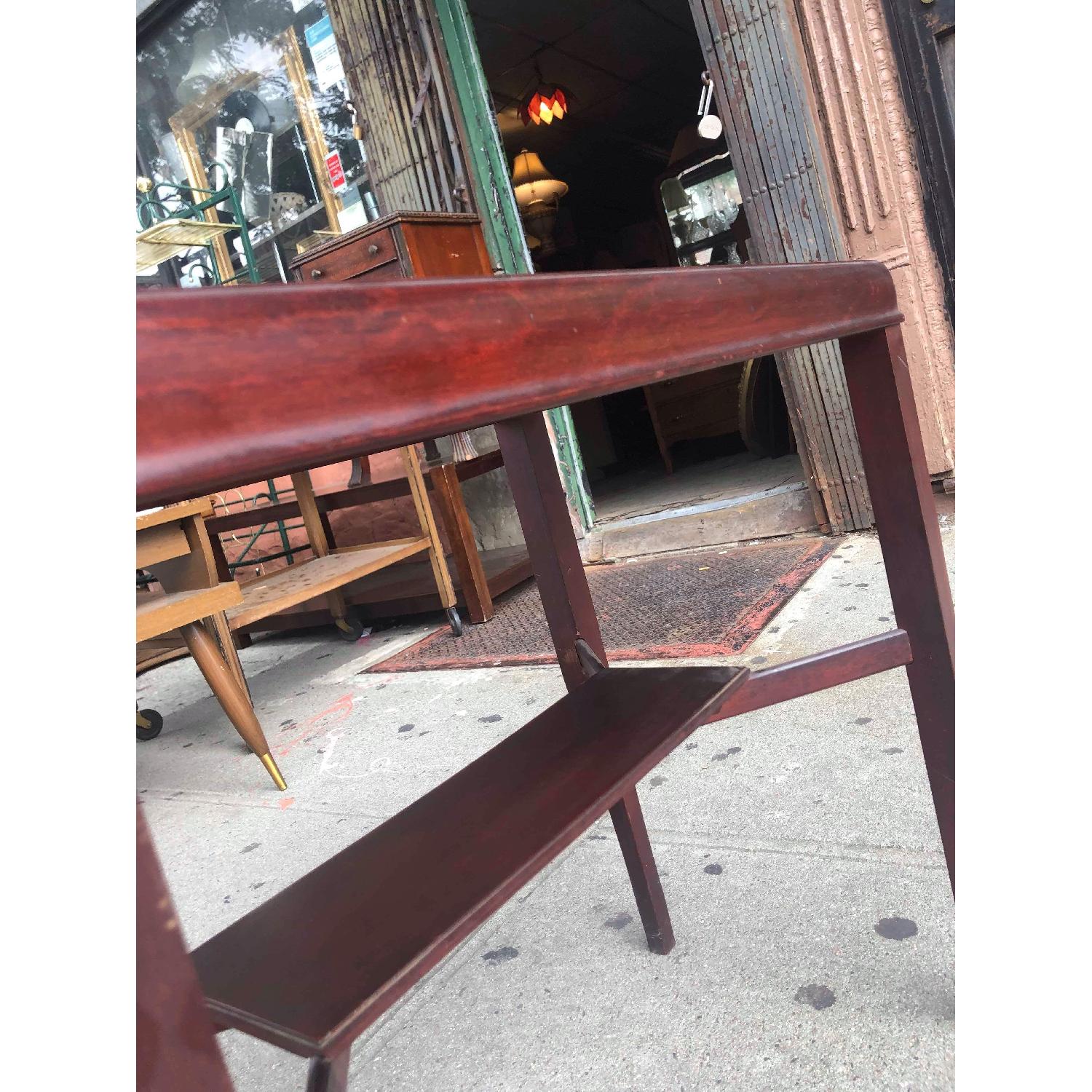 Antique 1940s Mahogany Leather Top Side Table - image-9