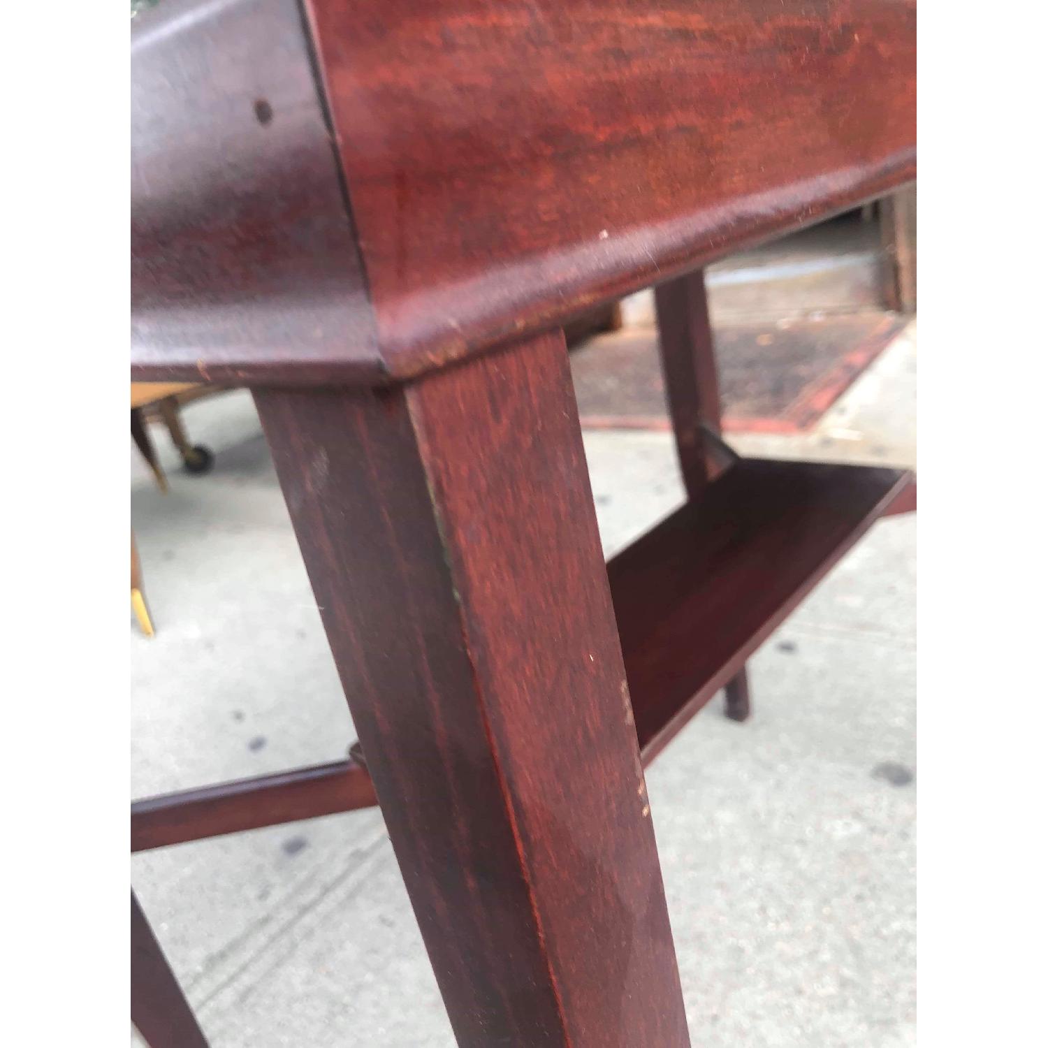 Antique 1940s Mahogany Leather Top Side Table - image-10