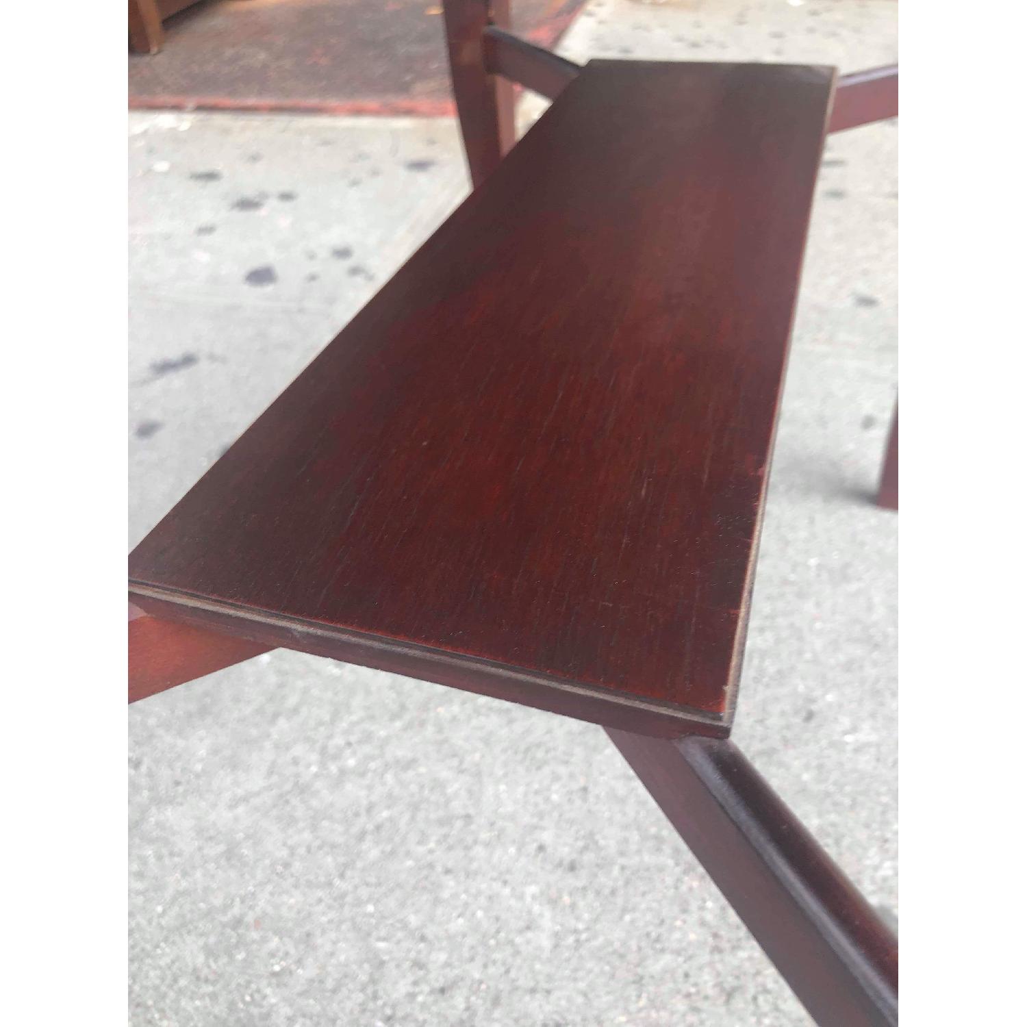 Antique 1940s Mahogany Leather Top Side Table - image-11