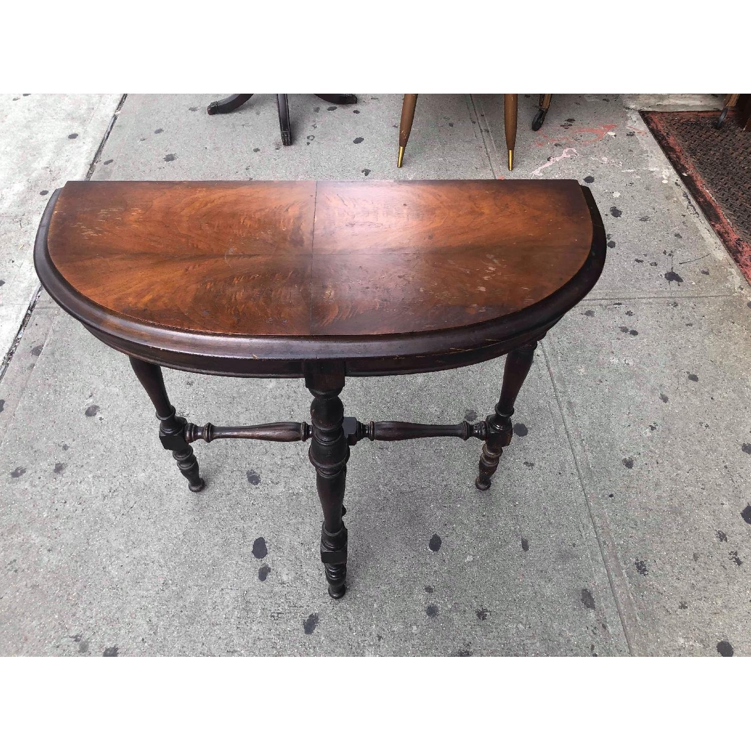 Antique 1930s Half Moon Console/Side Table - image-3