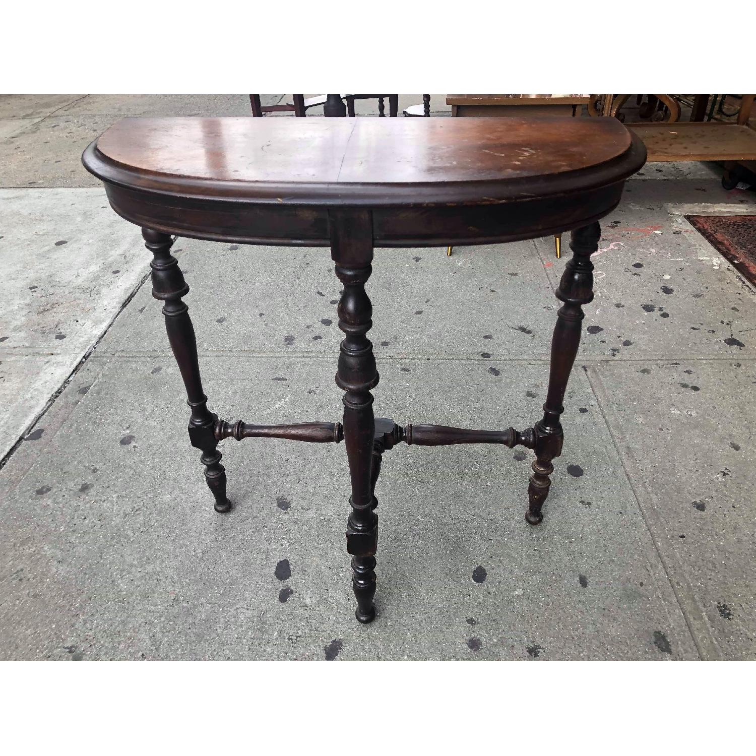 Antique 1930s Half Moon Console/Side Table - image-4