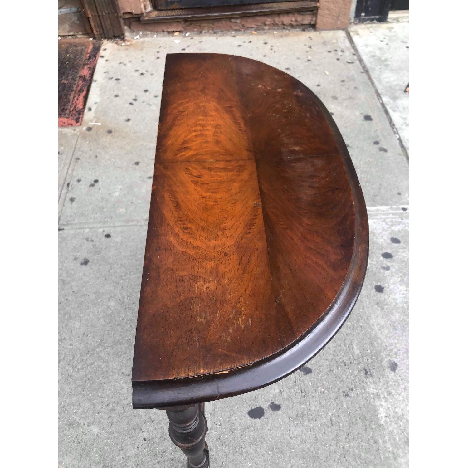 Antique 1930s Half Moon Console/Side Table - image-5