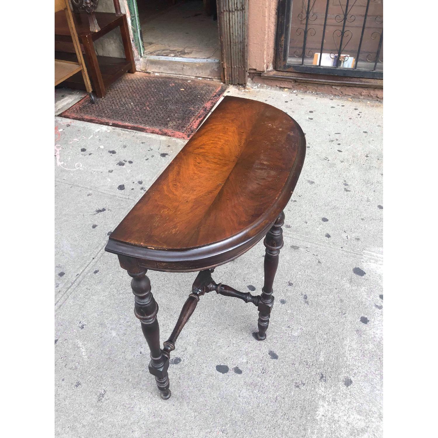 Antique 1930s Half Moon Console/Side Table - image-10