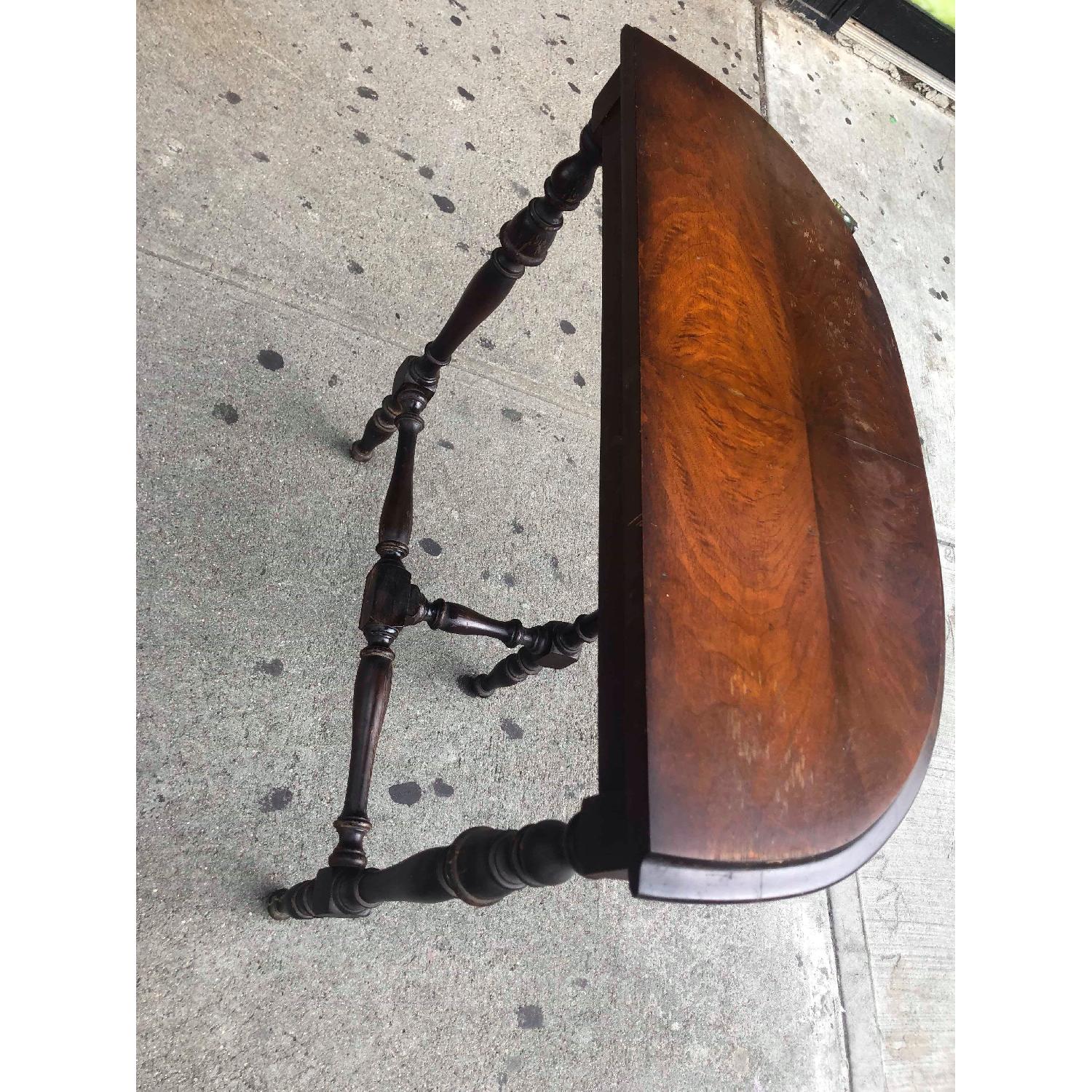 Antique 1930s Half Moon Console/Side Table - image-17