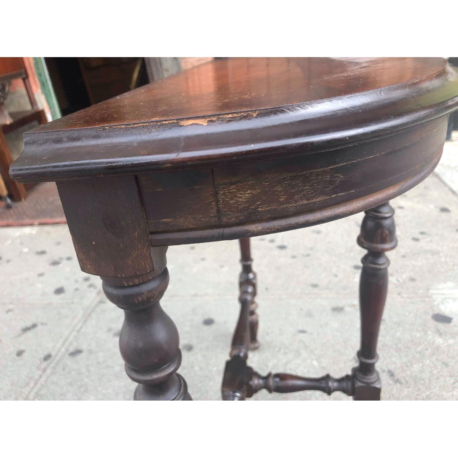 Antique 1930s Half Moon Console/Side Table - image-21