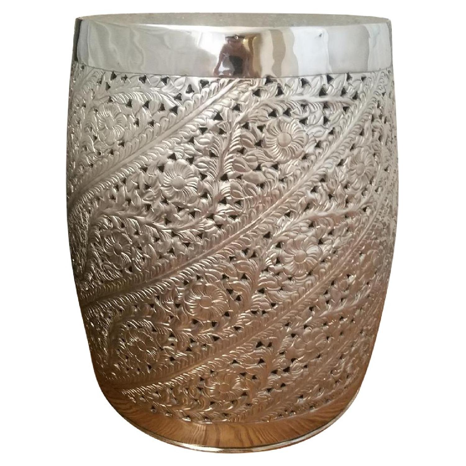 Metal Drum Side Table - image-0