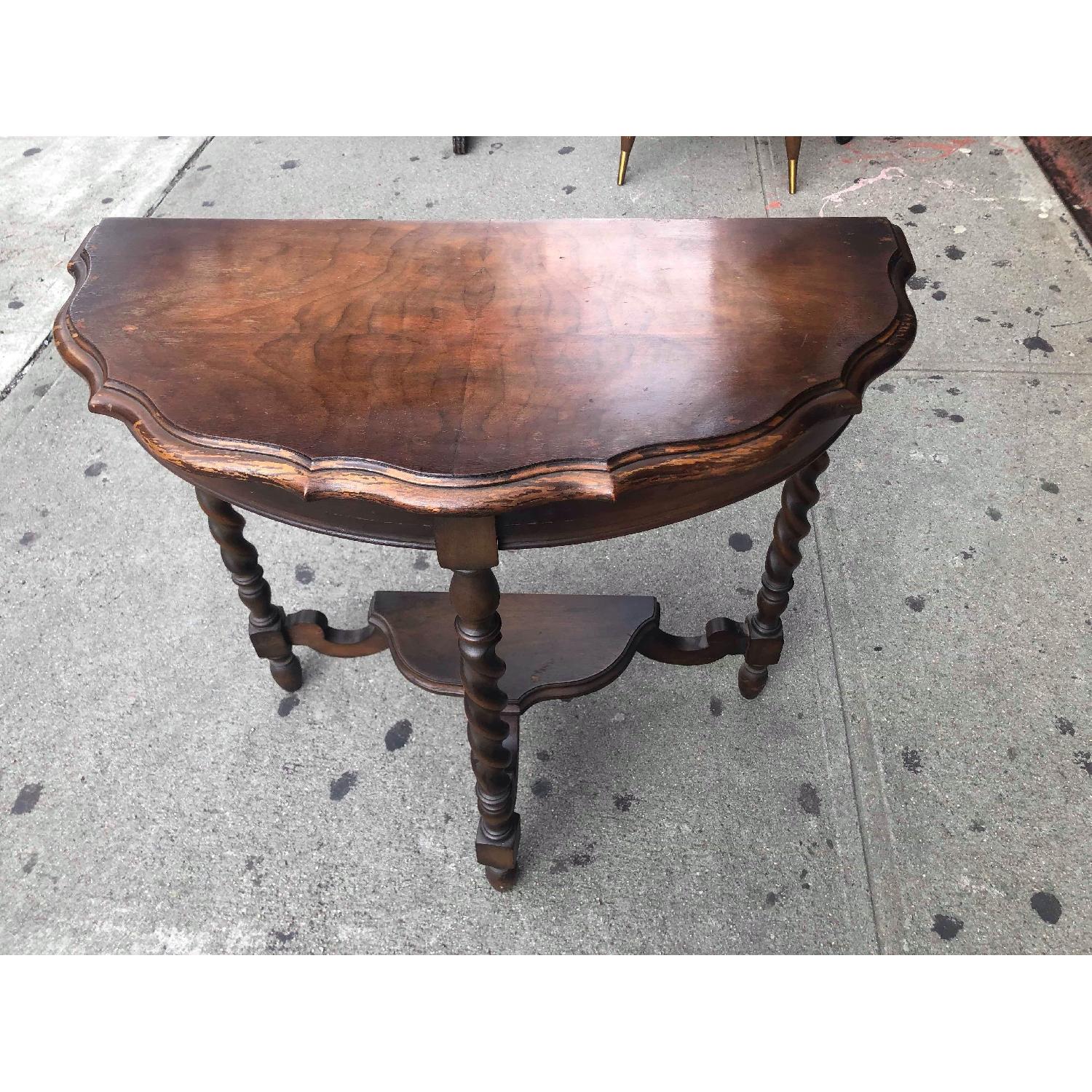 Antique 1930s Half Moon Side Table - image-2