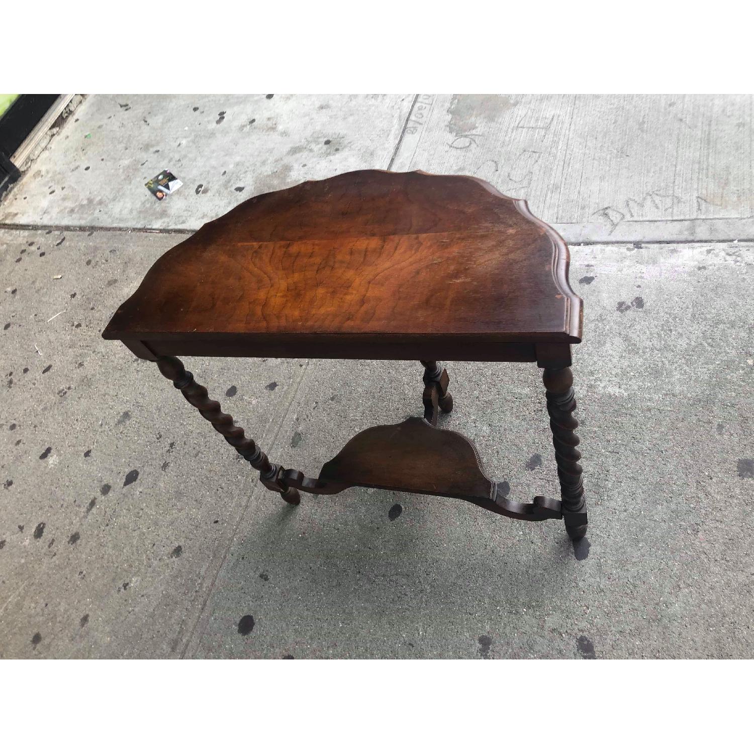 Antique 1930s Half Moon Side Table - image-4