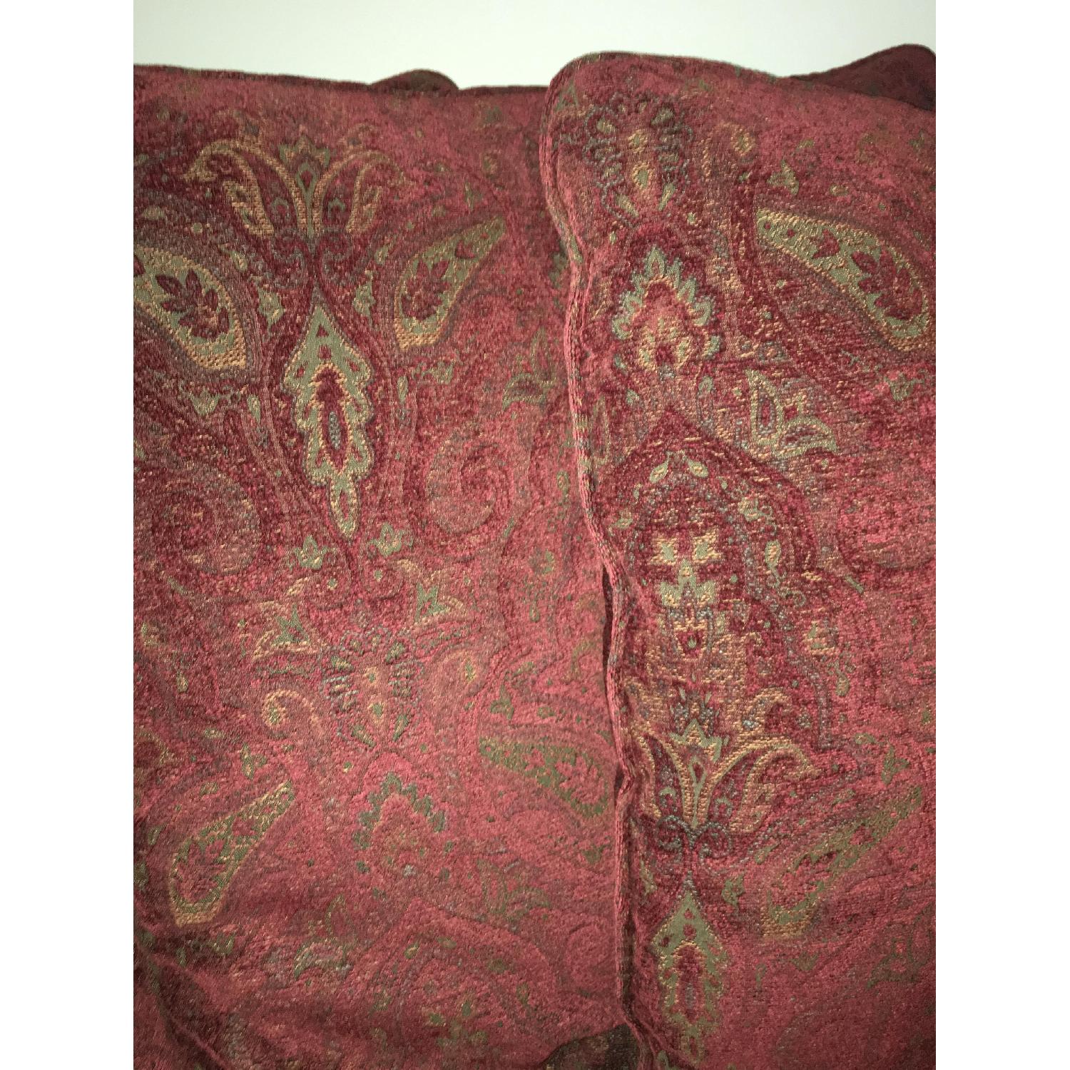 Domain Cranberry/Maroon Paisley Slipcovered Sofa - image-3
