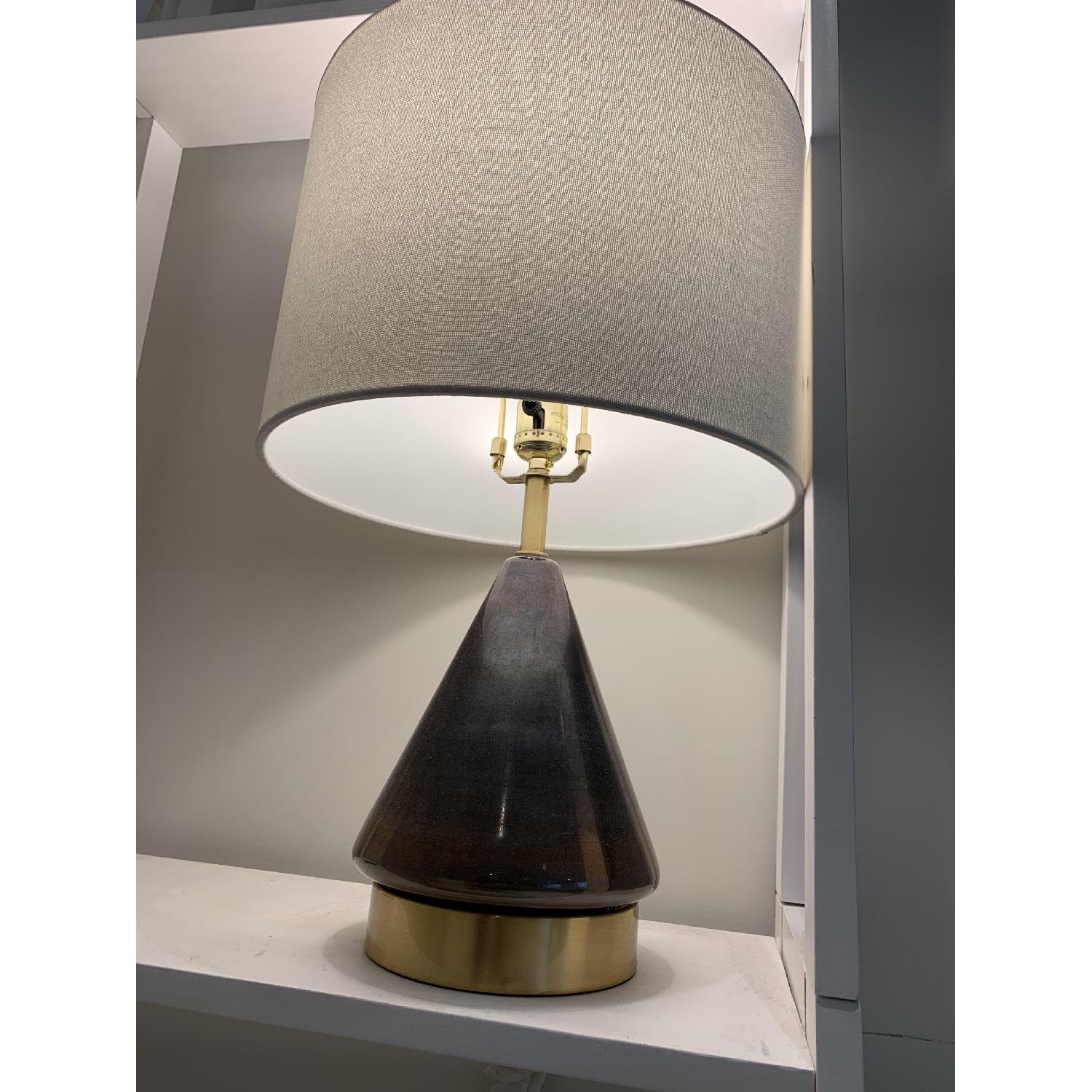 West Elm Metallic Gray Table Lamp - image-3