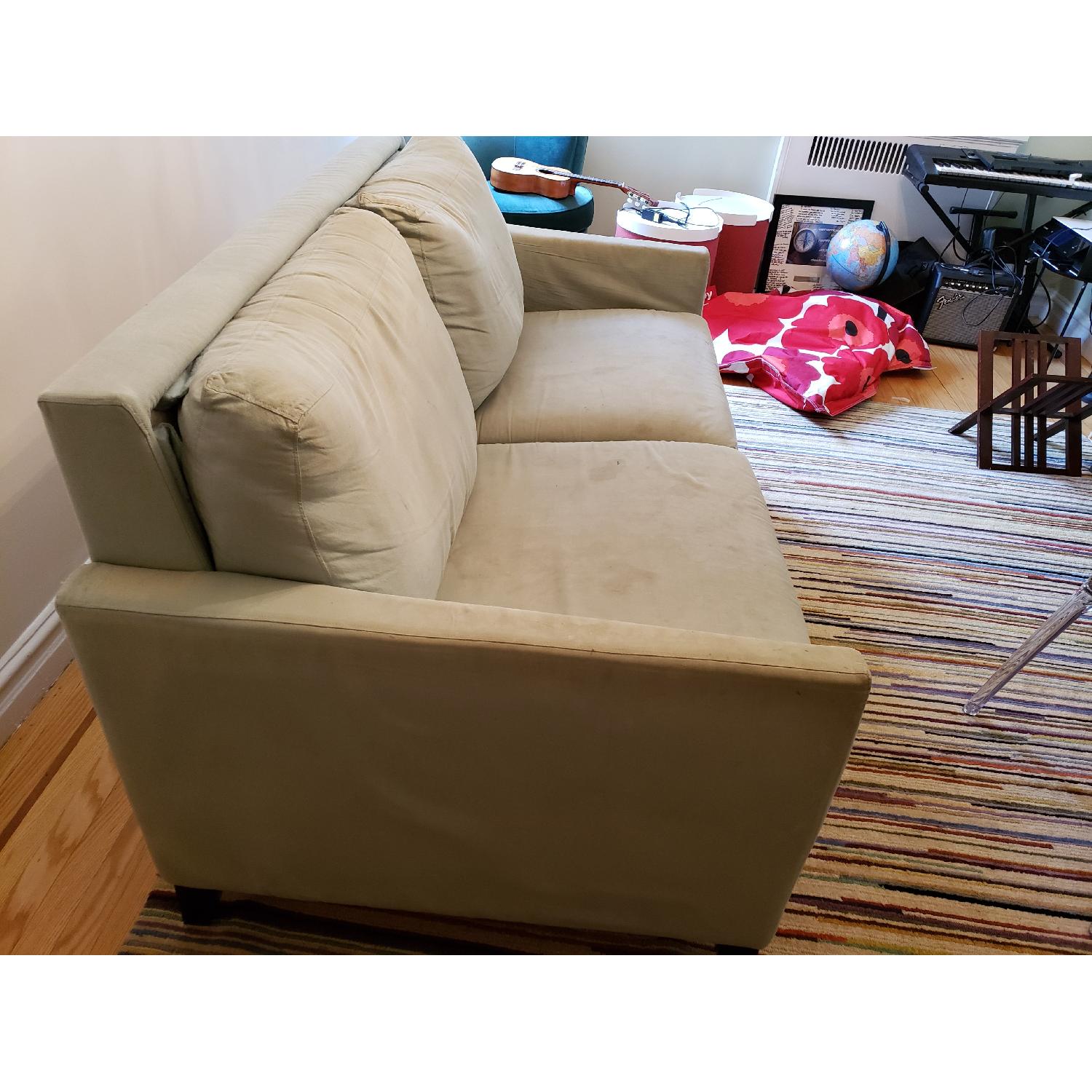 American Leather Full Sleeper Sofa in Light Blue Fabric - image-3