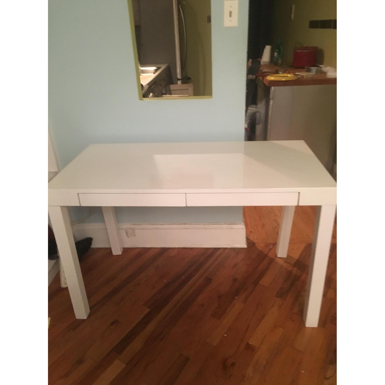 West Elm Parsons Desk W Two Drawers Aptdeco