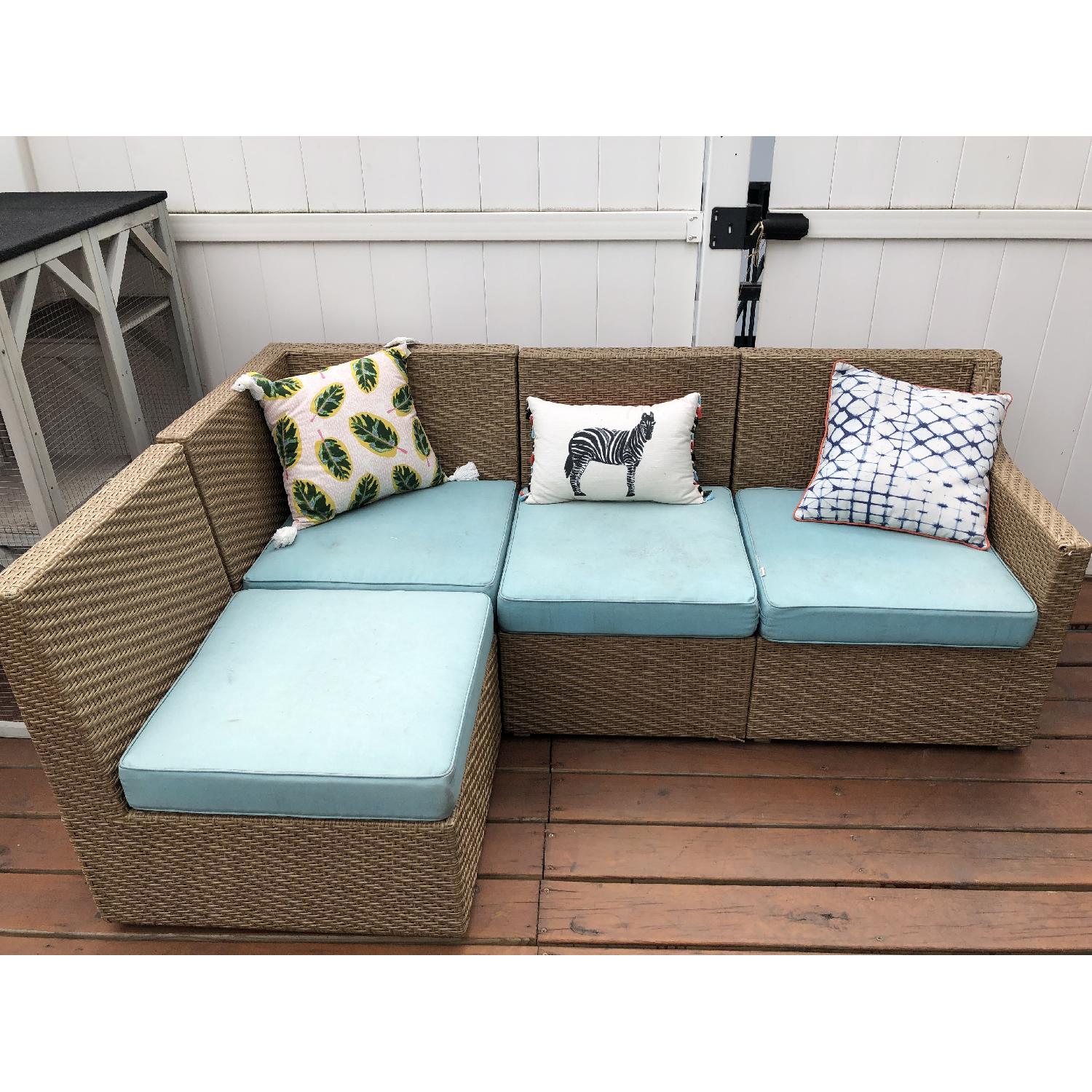 Pier 1 Wicker Outdoor 4-Piece Sectional Sofa - image-7