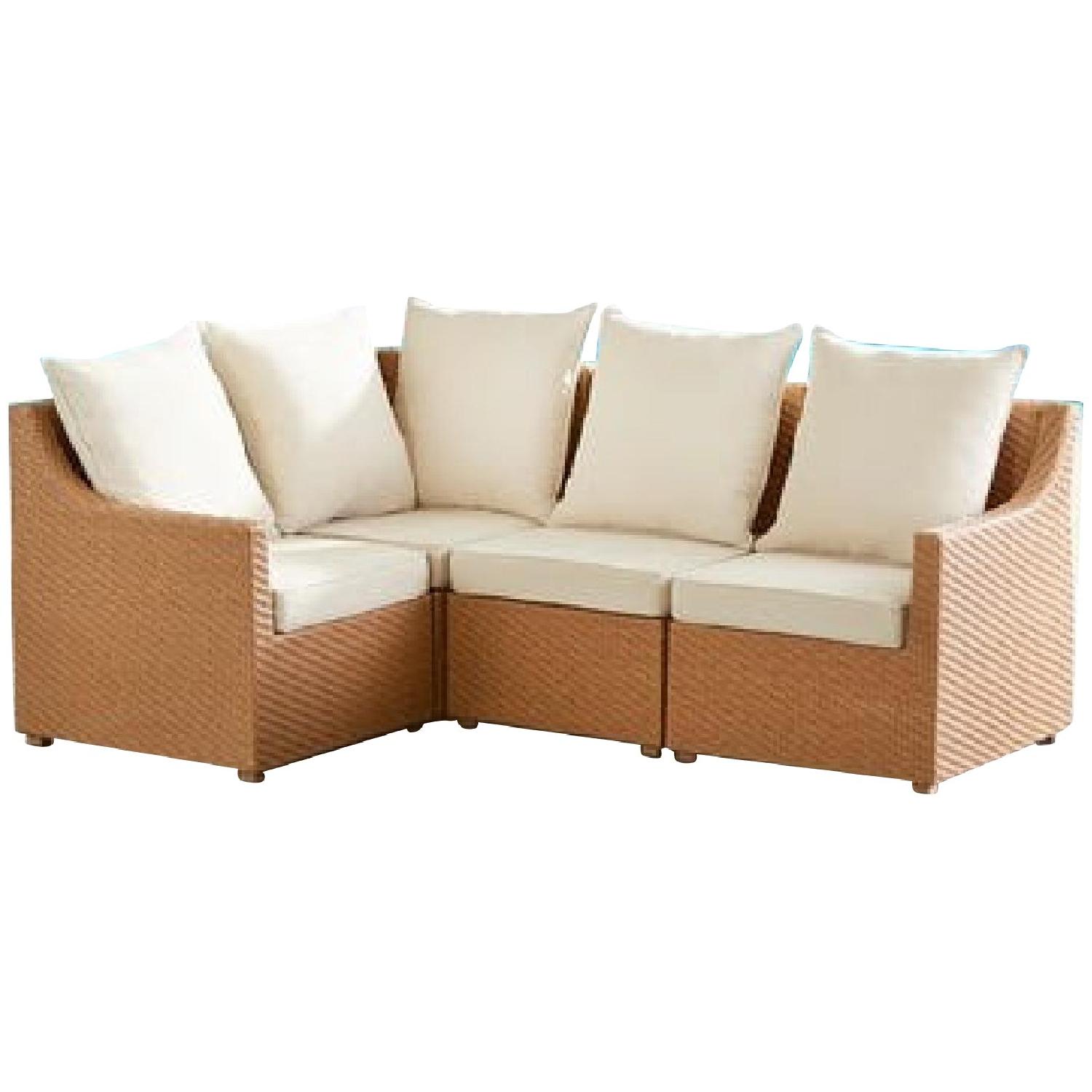 Pier 1 Wicker Outdoor 4-Piece Sectional Sofa - image-0