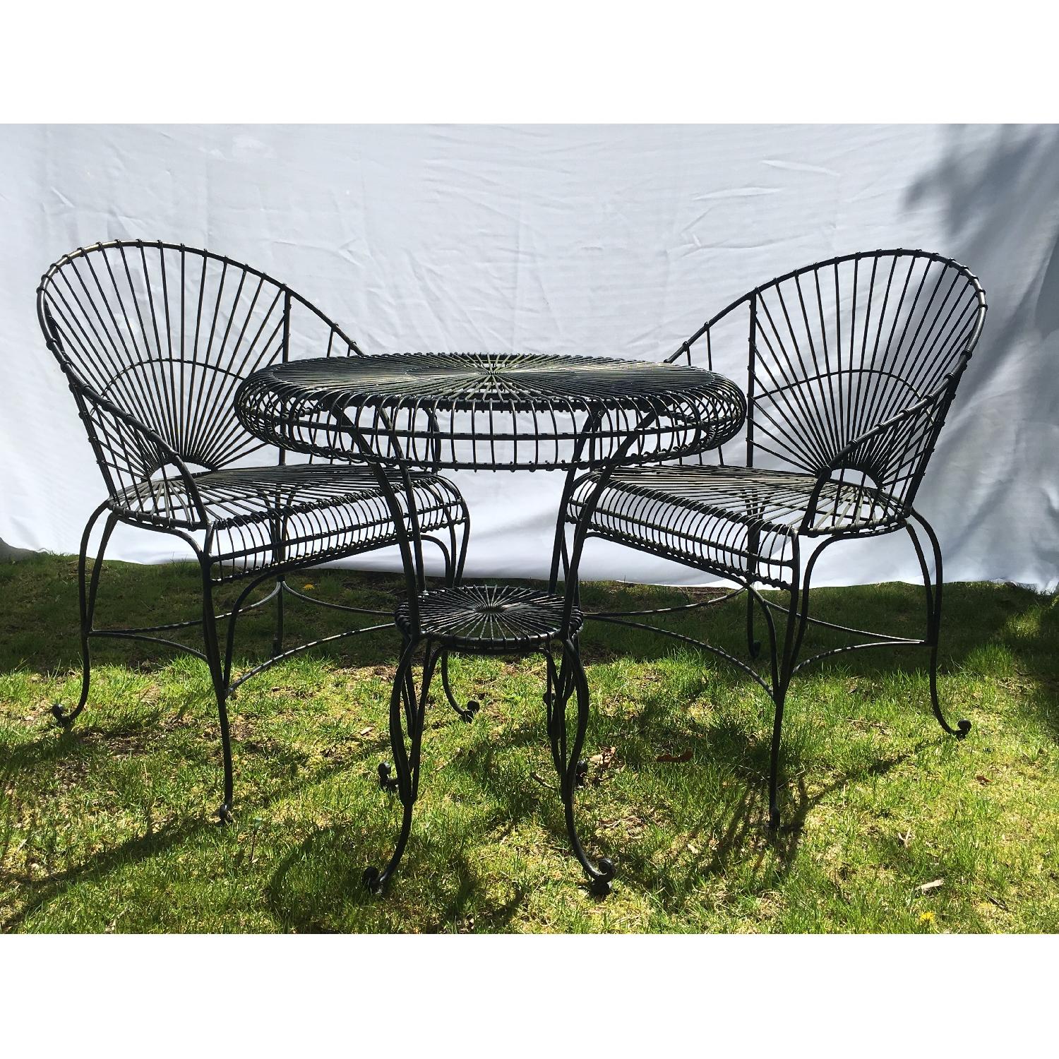 3-Piece Black Metal Patio Bistro Set - image-1