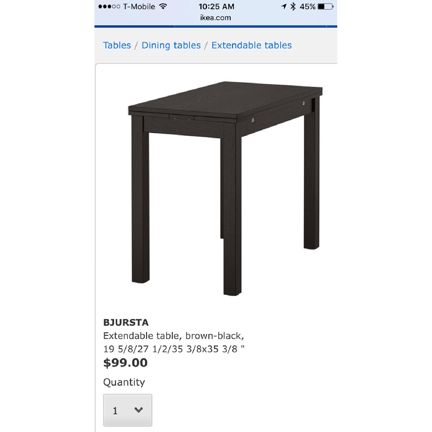 Ikea Black/Brown Dining Table w/ 2 Chairs AptDeco