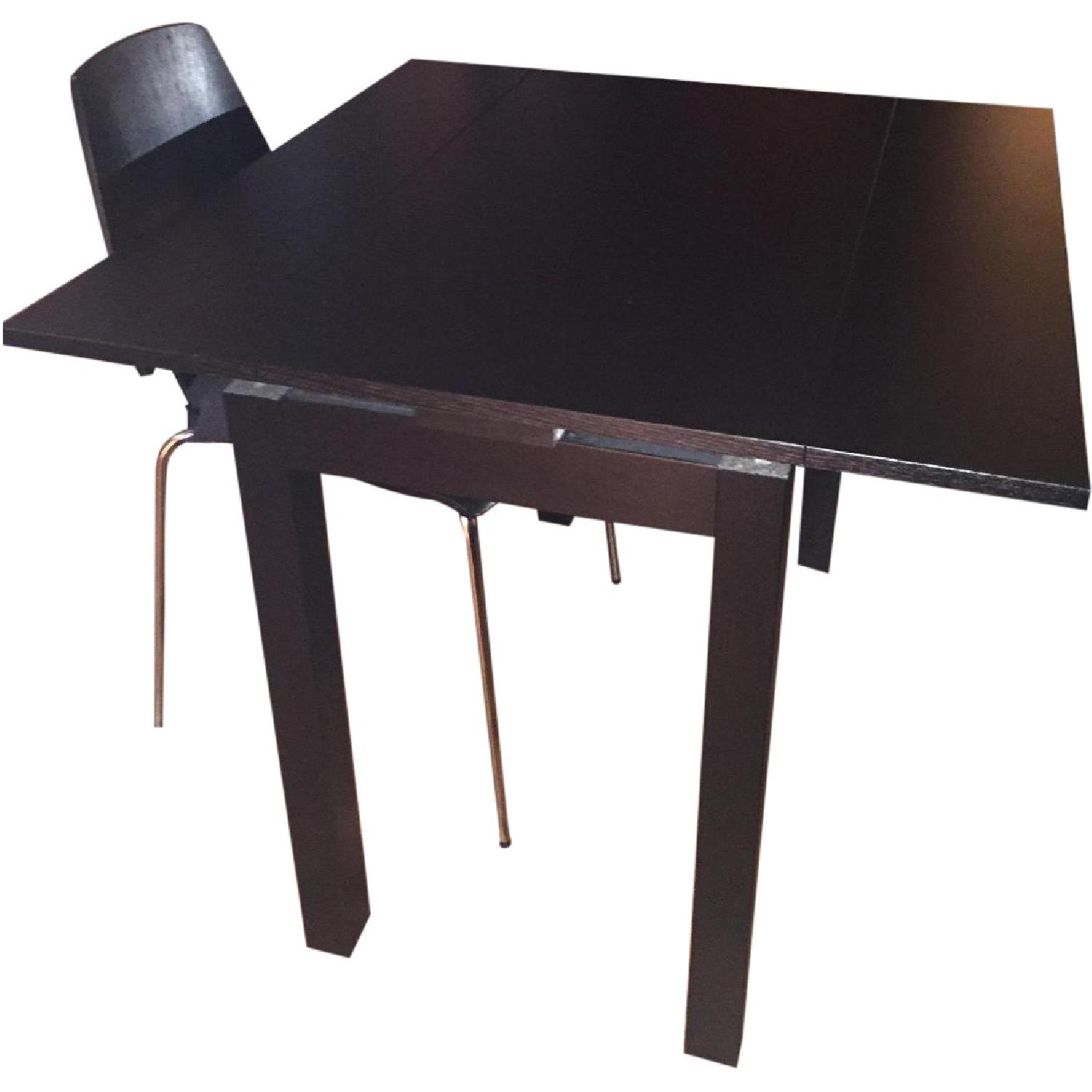 Ikea Black/Brown Dining Table w/ 2 Chairs AptDeco