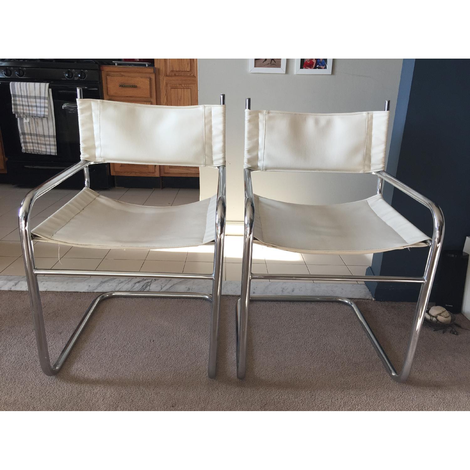 Chrome/Vinyl Dining Chairs - image-1