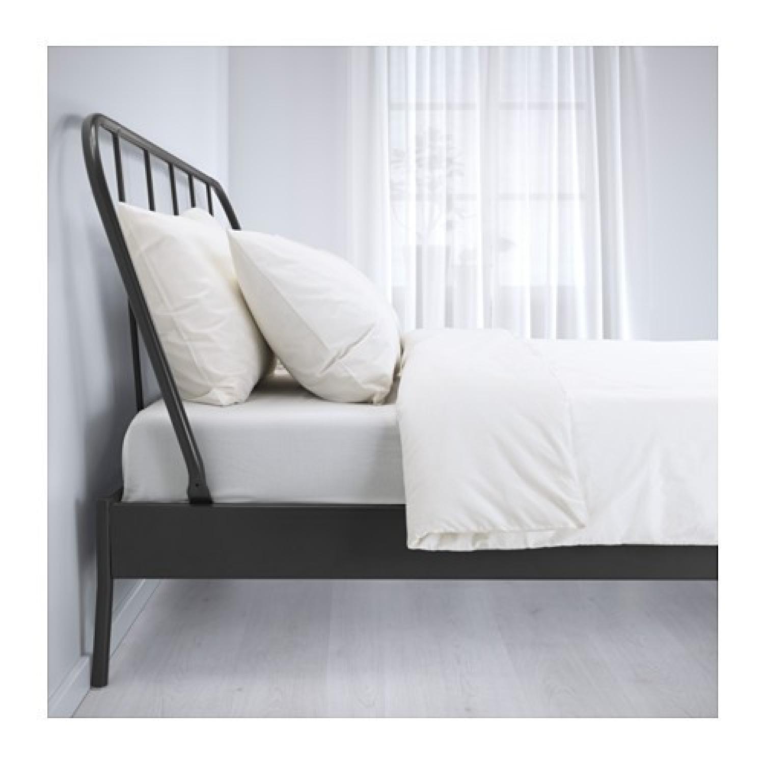 Ikea Kopardal Queen Bed Frame in Gray Luroy - image-1