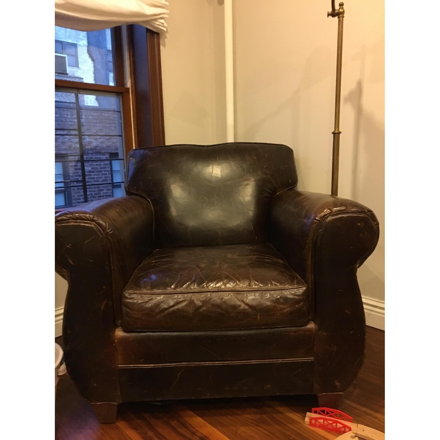Restoration Hardware Distressed Leather Chair - image-1