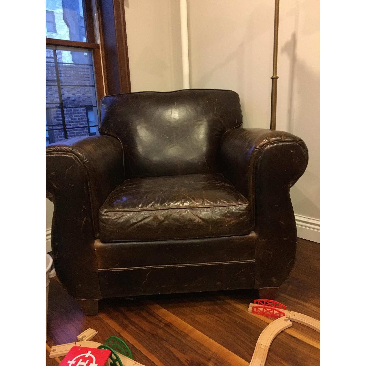 Restoration Hardware Distressed Leather Chair - image-2