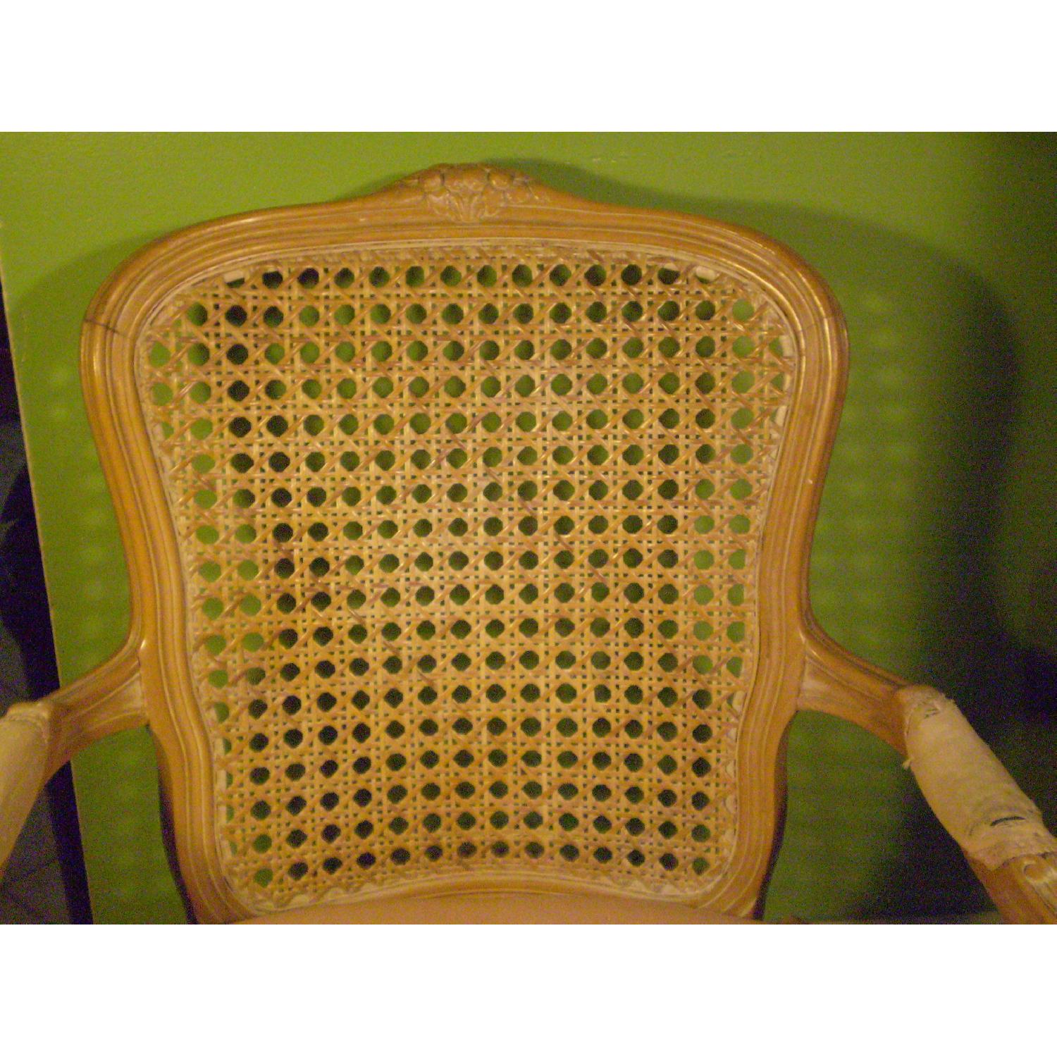 Chateau d'Ax Louis XVI Style Pink Cane Back Armchair - image-1