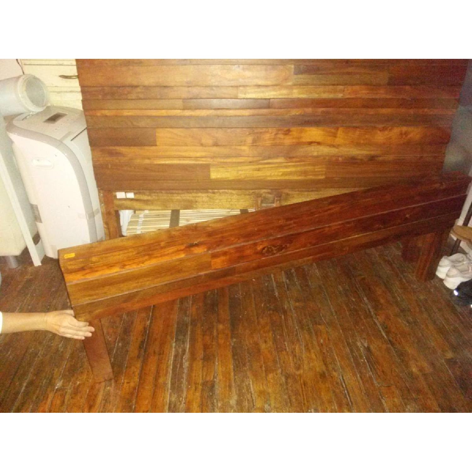 West Elm Flattop Wood Headboard & Footboard - image-1