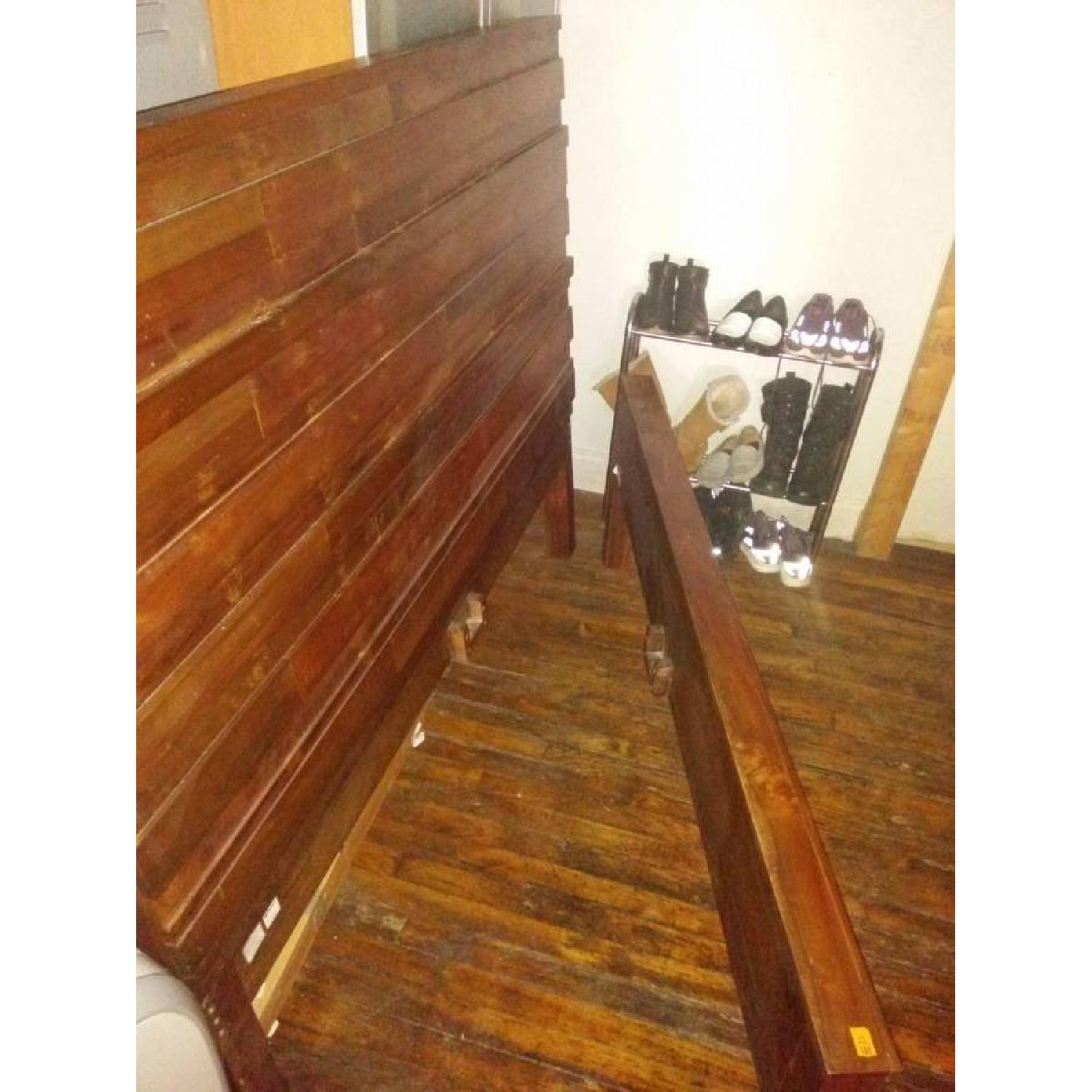 West Elm Flattop Wood Headboard & Footboard - image-2