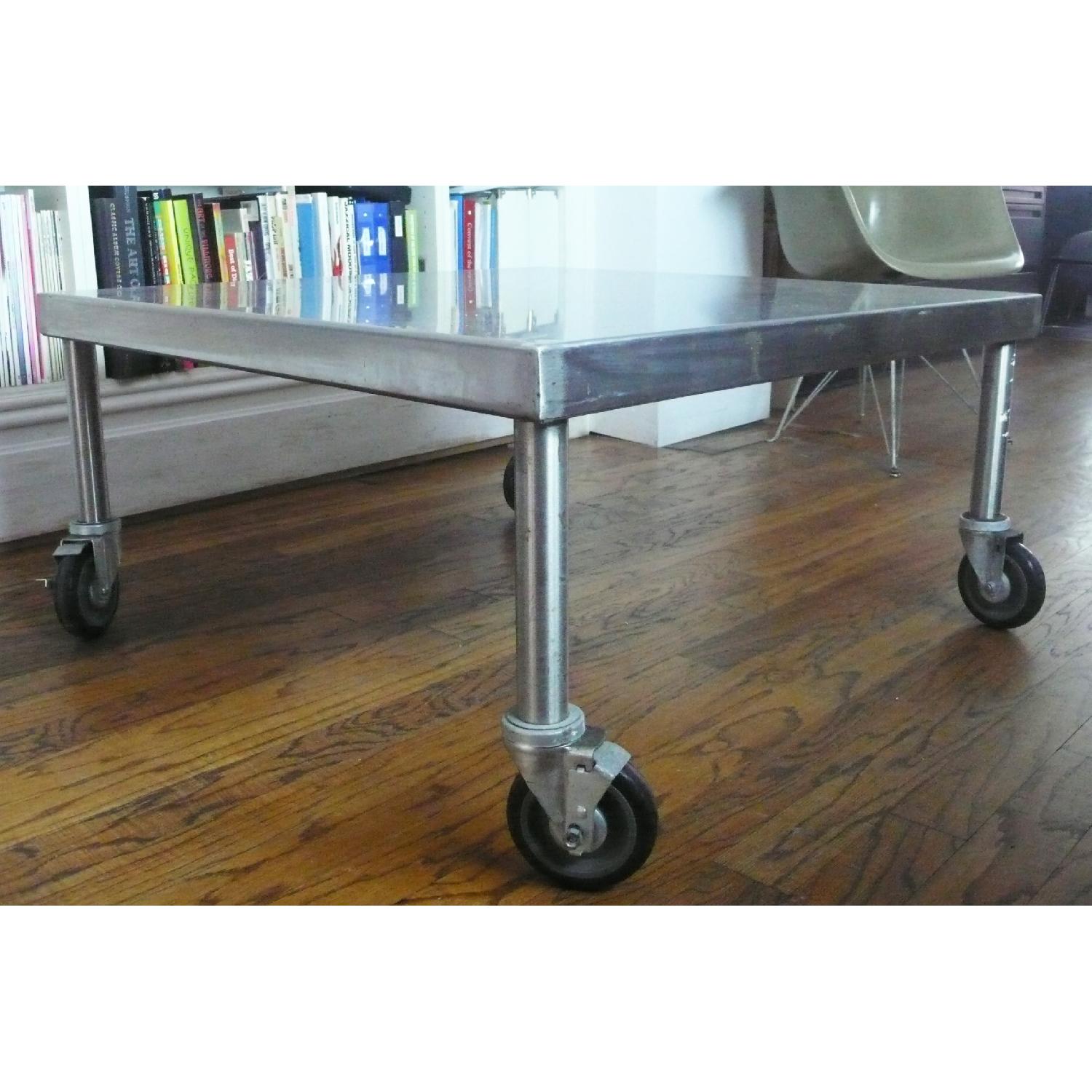 Industrial Stainless Steel Coffee Table - image-1
