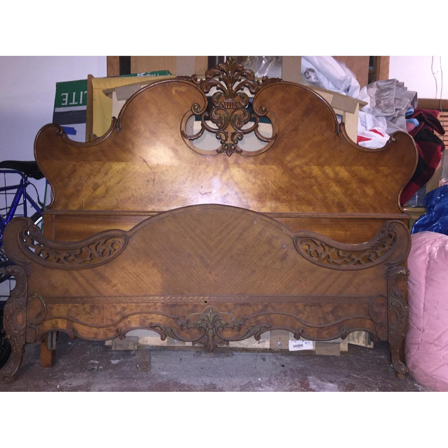 Vintage Solid Wood Full Size Bed Frame - image-5