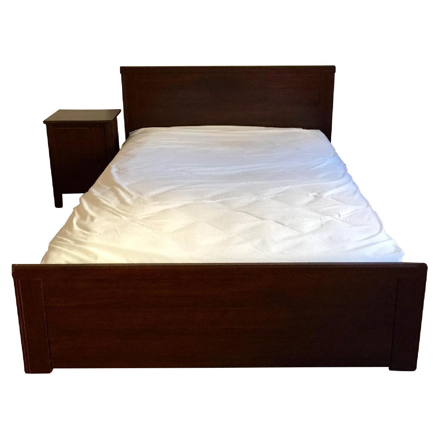 Ikea Queen Size Bed Frame + Night Stand AptDeco