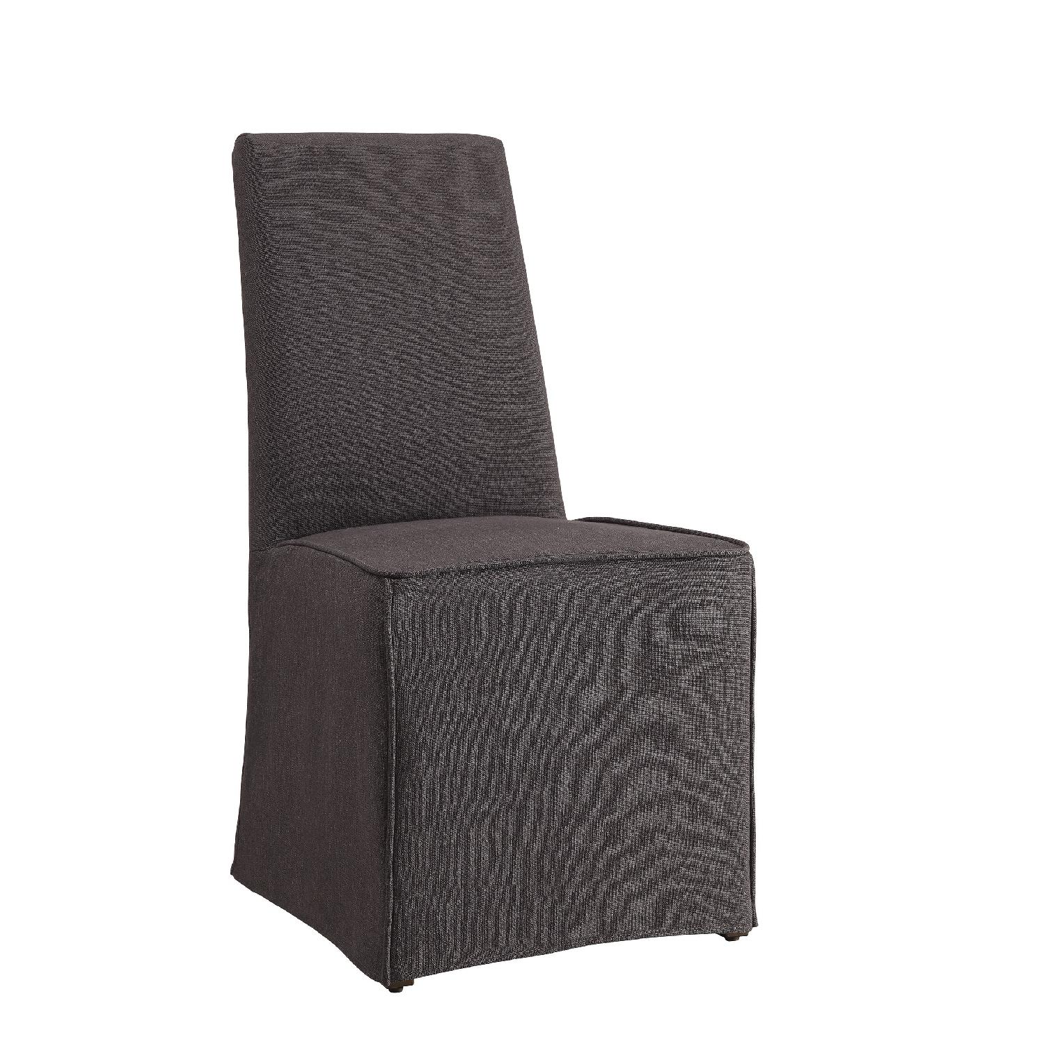 Modern Dining Chair w/ Plush Cushions & Grey Fabric Slip Cov AptDeco