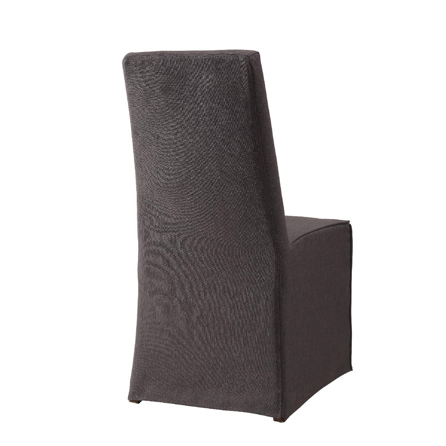 Modern Dining Chair w/ Plush Cushions & Grey Fabric Slip Cov AptDeco