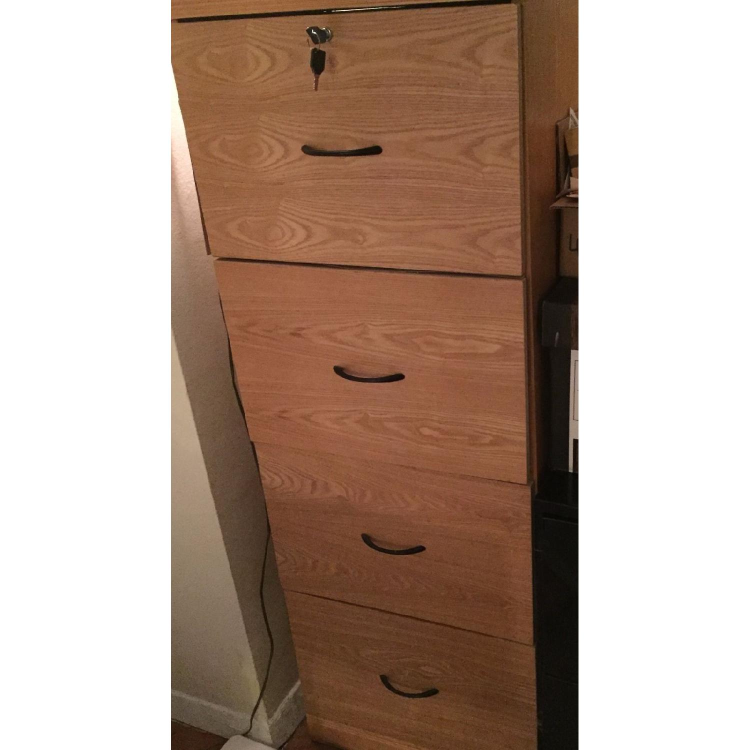Office Depot Vertical Tall 4 Drawer Wood File Cabinet w/ Loc - image-3