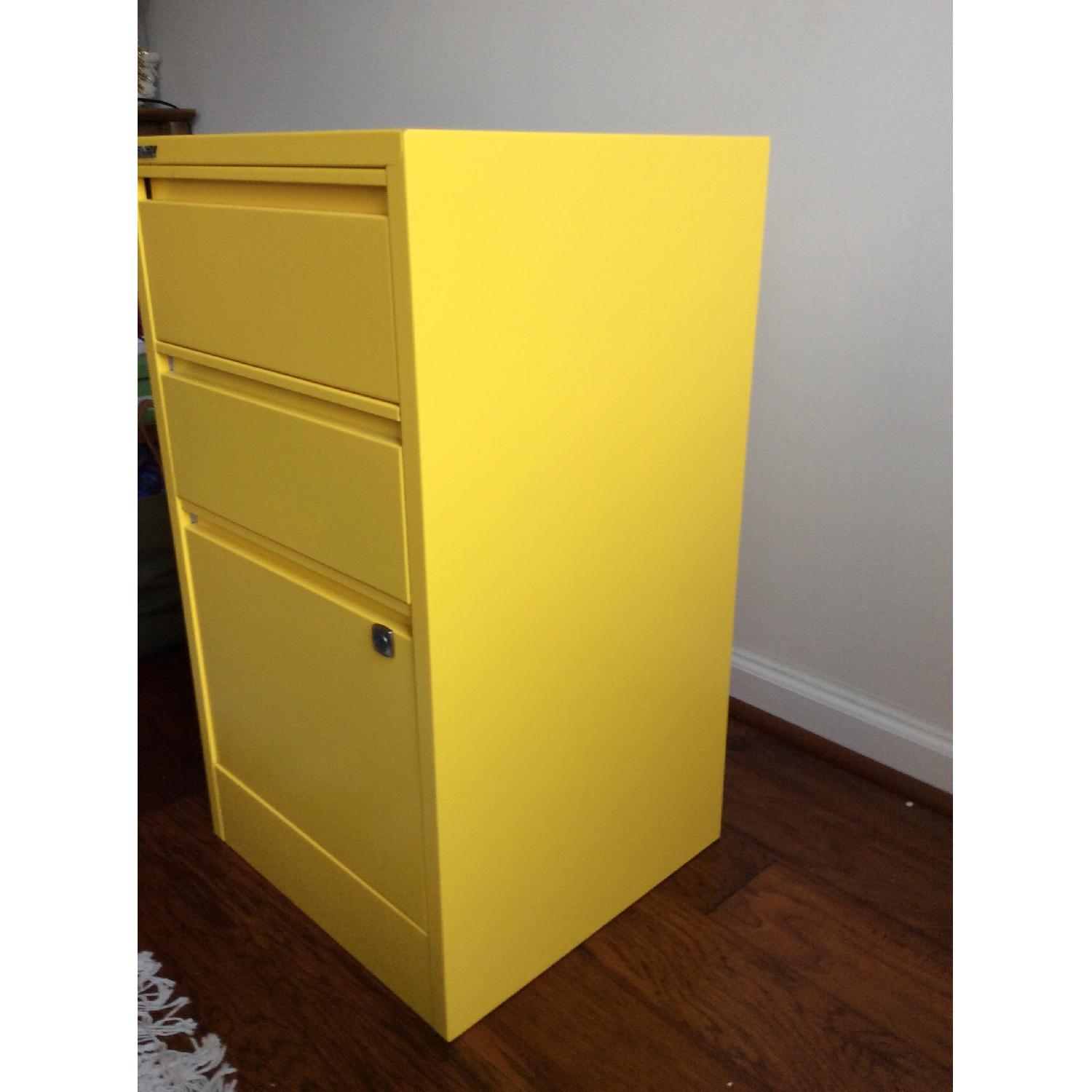 Bisley Yellow 3 Drawer File Cabinet - image-2