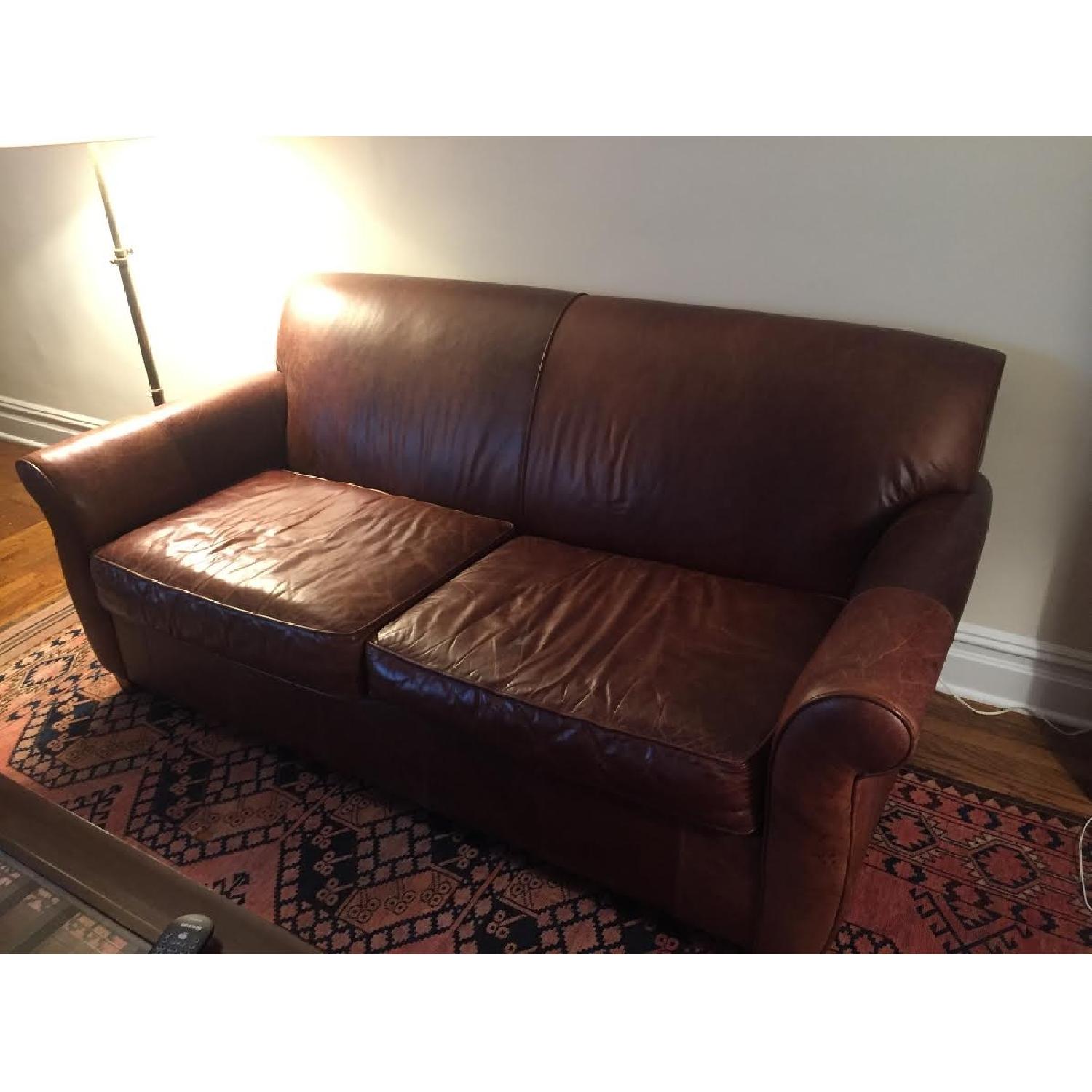 Boston Interiors Naples Dark Leather Apartment Sofa - image-3