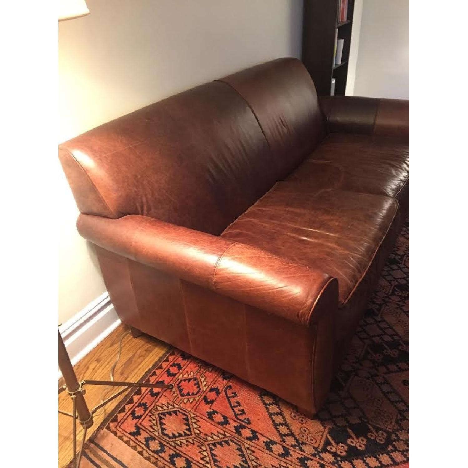 Boston Interiors Naples Dark Leather Apartment Sofa - image-5