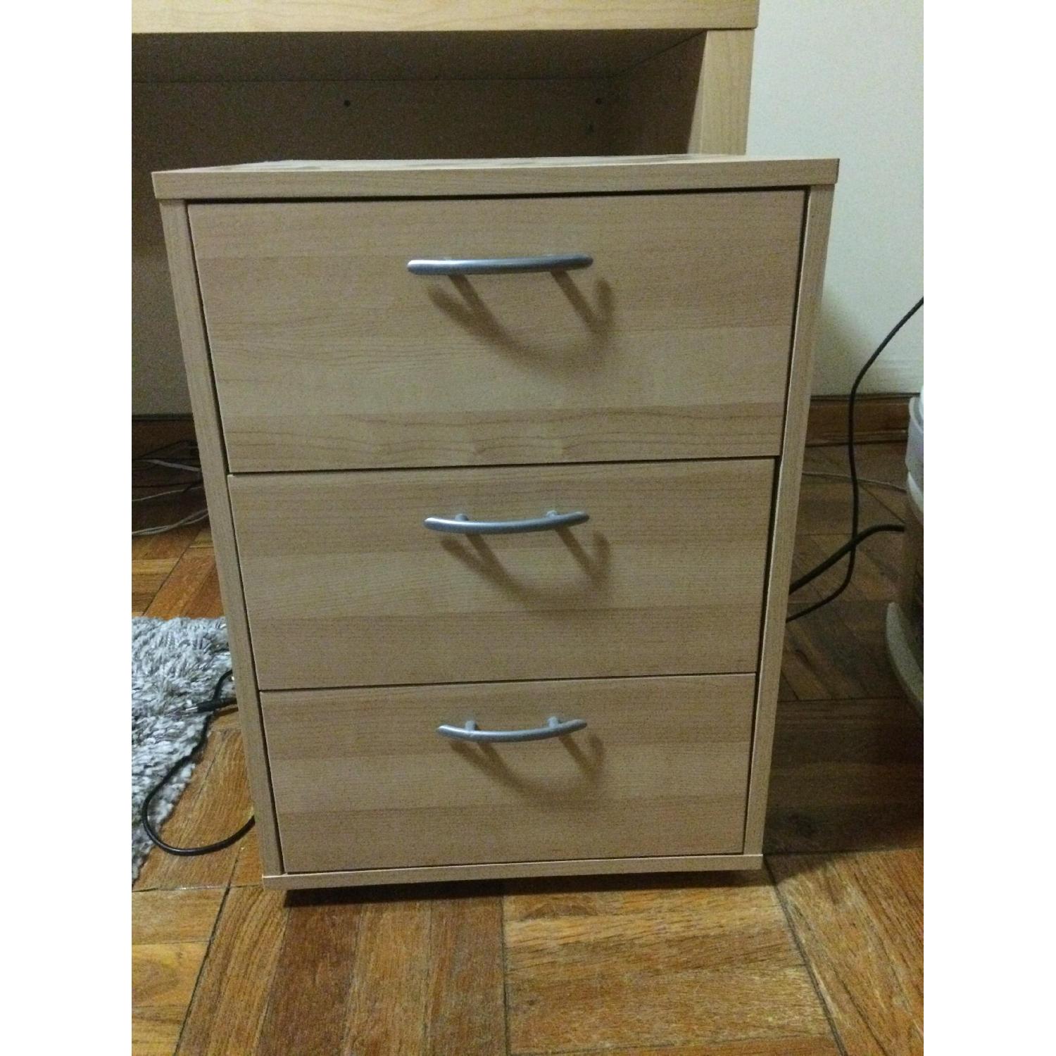 Ikea Malm Desk in White Stained Oak Vaneer & Filing Cabinet - image-5