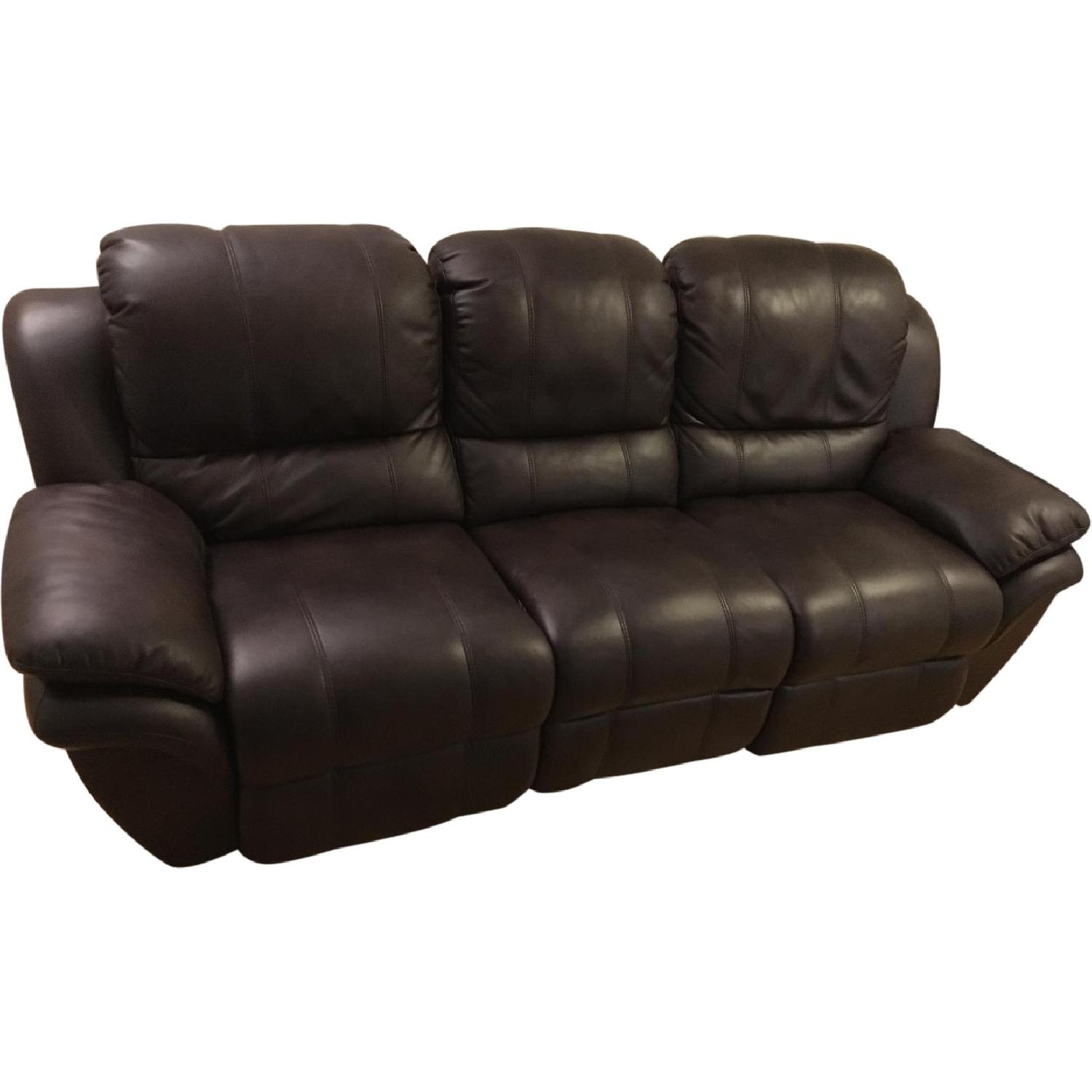 Bobs' Leather Power Reclining Sofa + Chair AptDeco