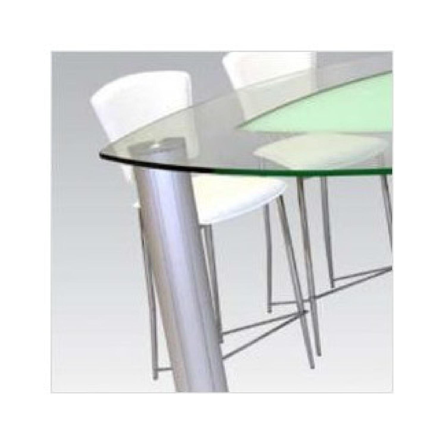 Chintaly Tracy Triangular Glass Top Dining Table - image-3