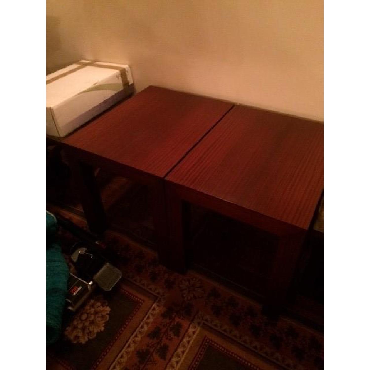 Dark Mahogany Wooden Side Tables - image-1