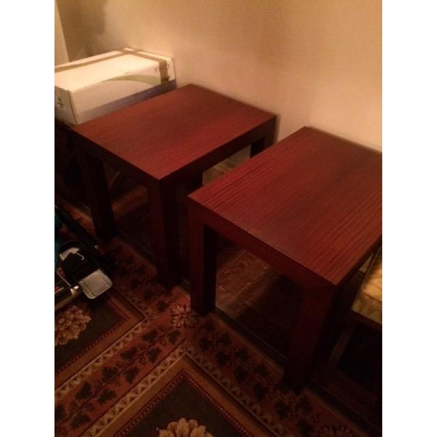 Dark Mahogany Wooden Side Tables - image-3