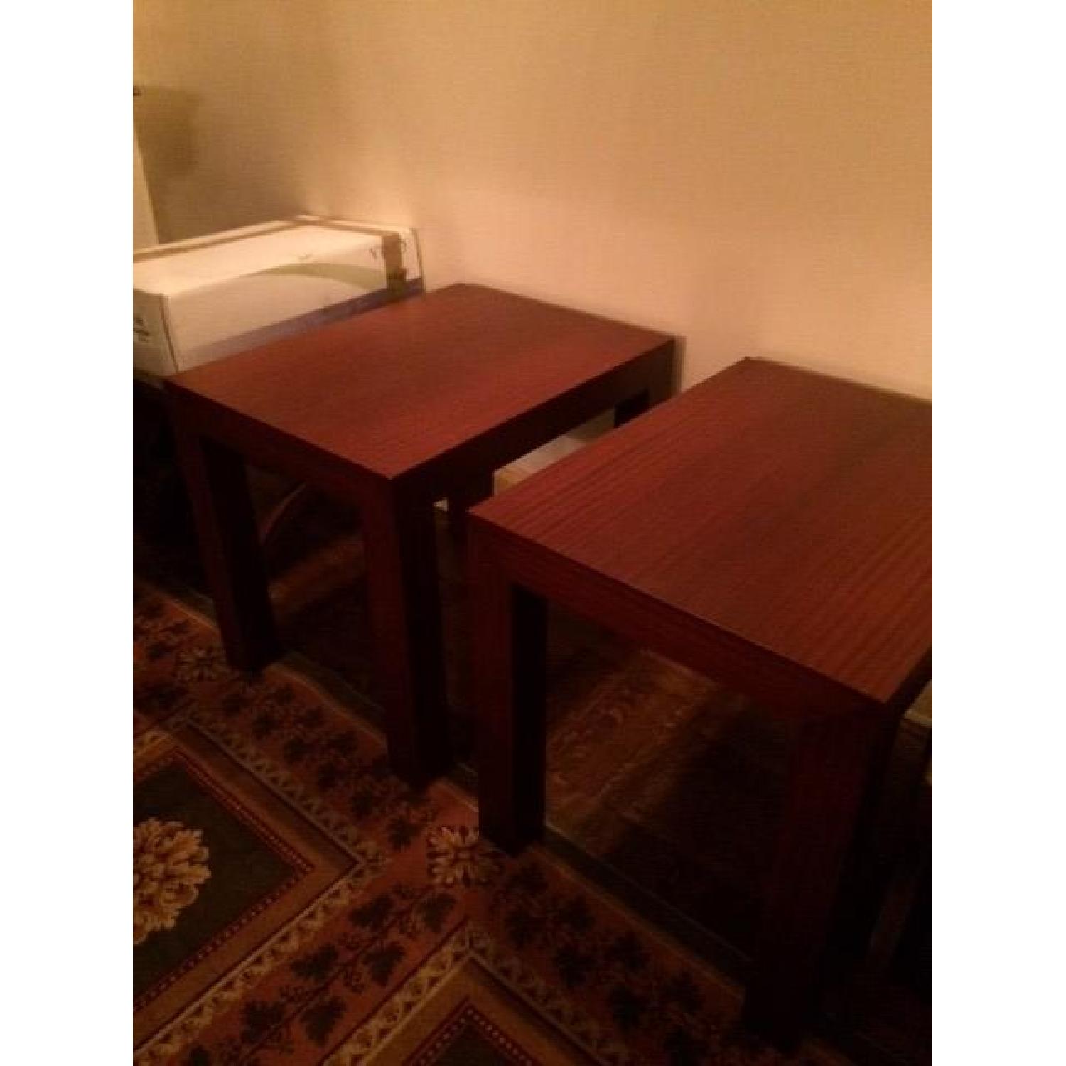 Dark Mahogany Wooden Side Tables - image-4