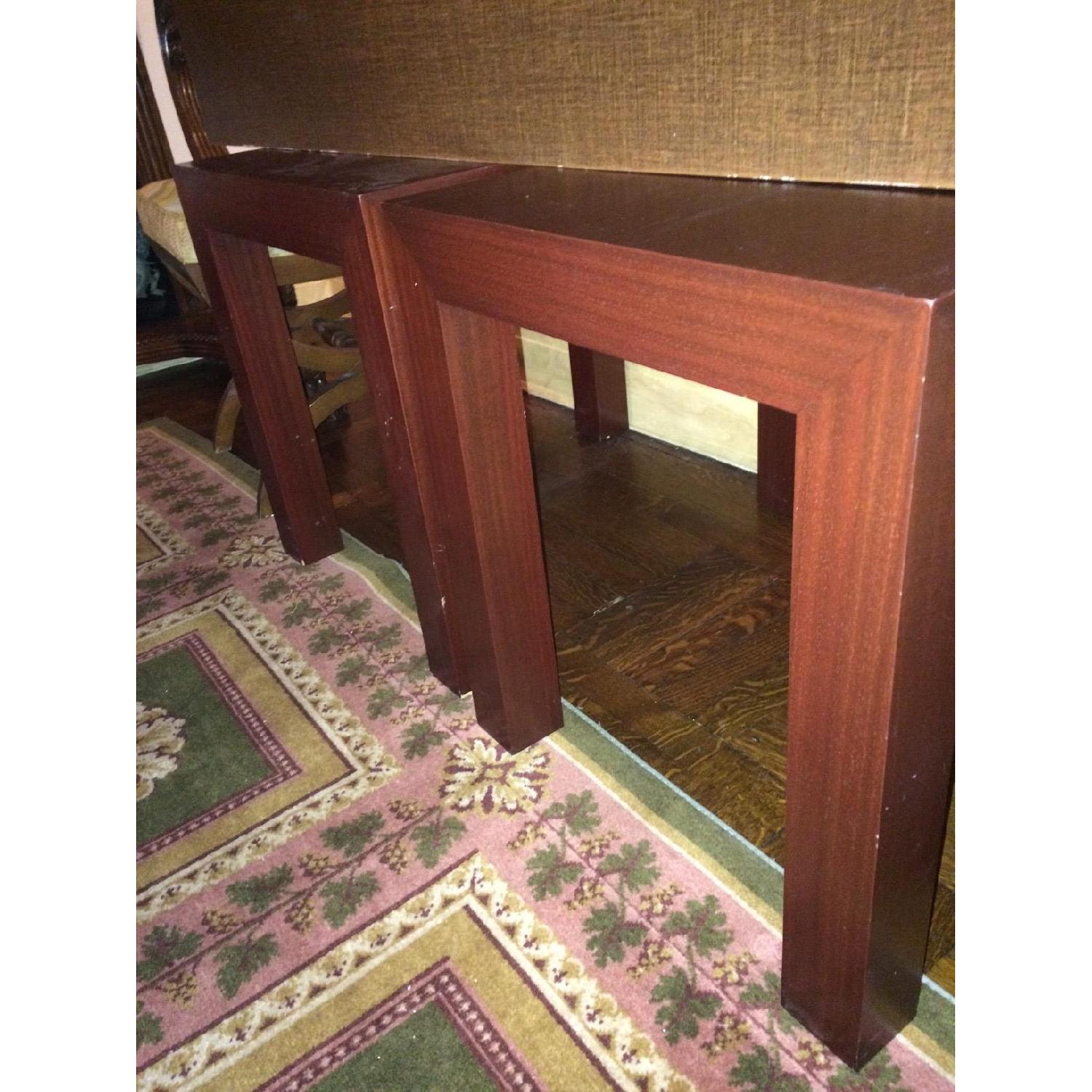 Dark Mahogany Wooden Side Tables - image-6