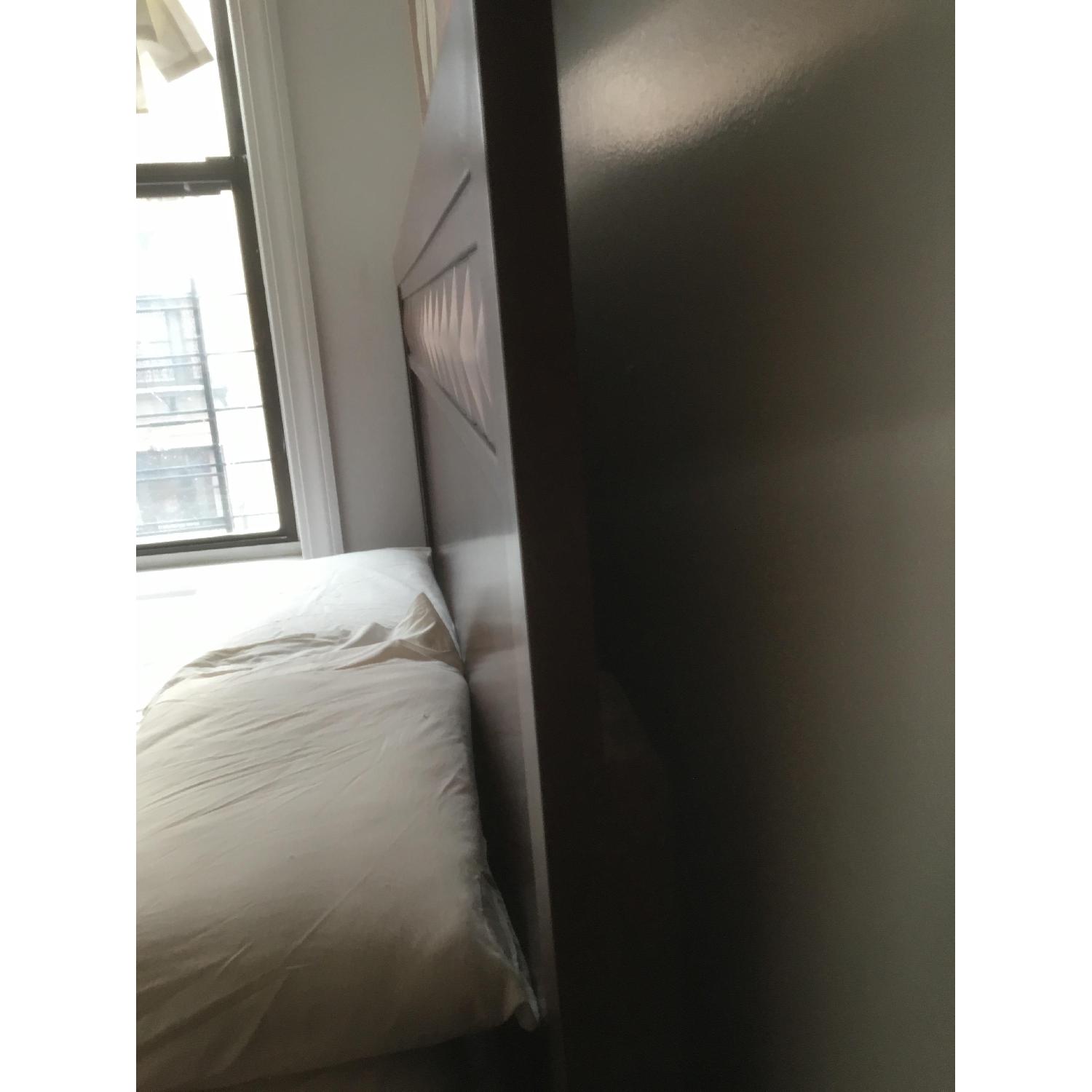 Raymour & Flanigan Dark Cherry Wood Queen Bed Frame - image-2