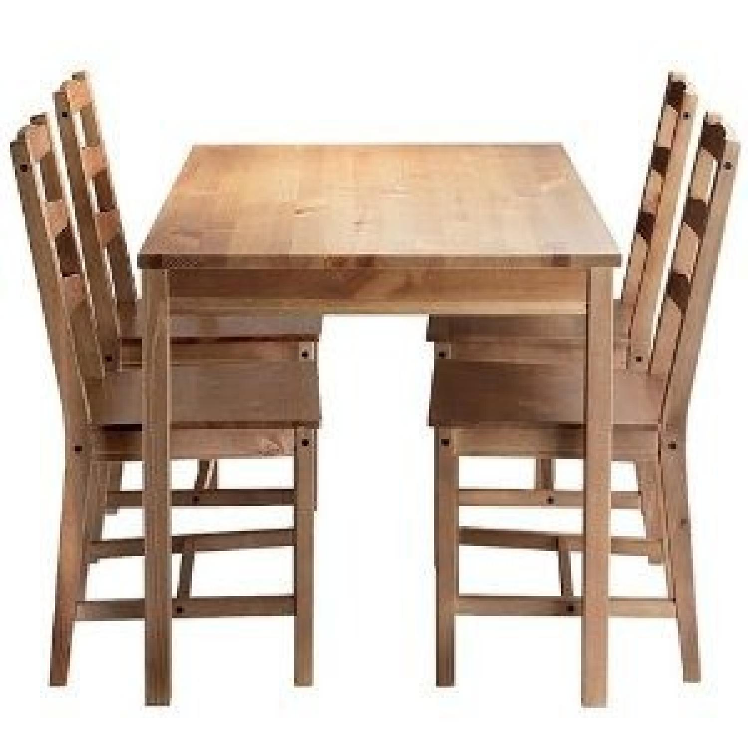 Ikea Solid Pine Wood Dining Kitchen Table w/ 4 Chairs - AptDeco Ikea Solid Pine Wood Dining Kitchen Table w/ 4 Chairs - AptDeco