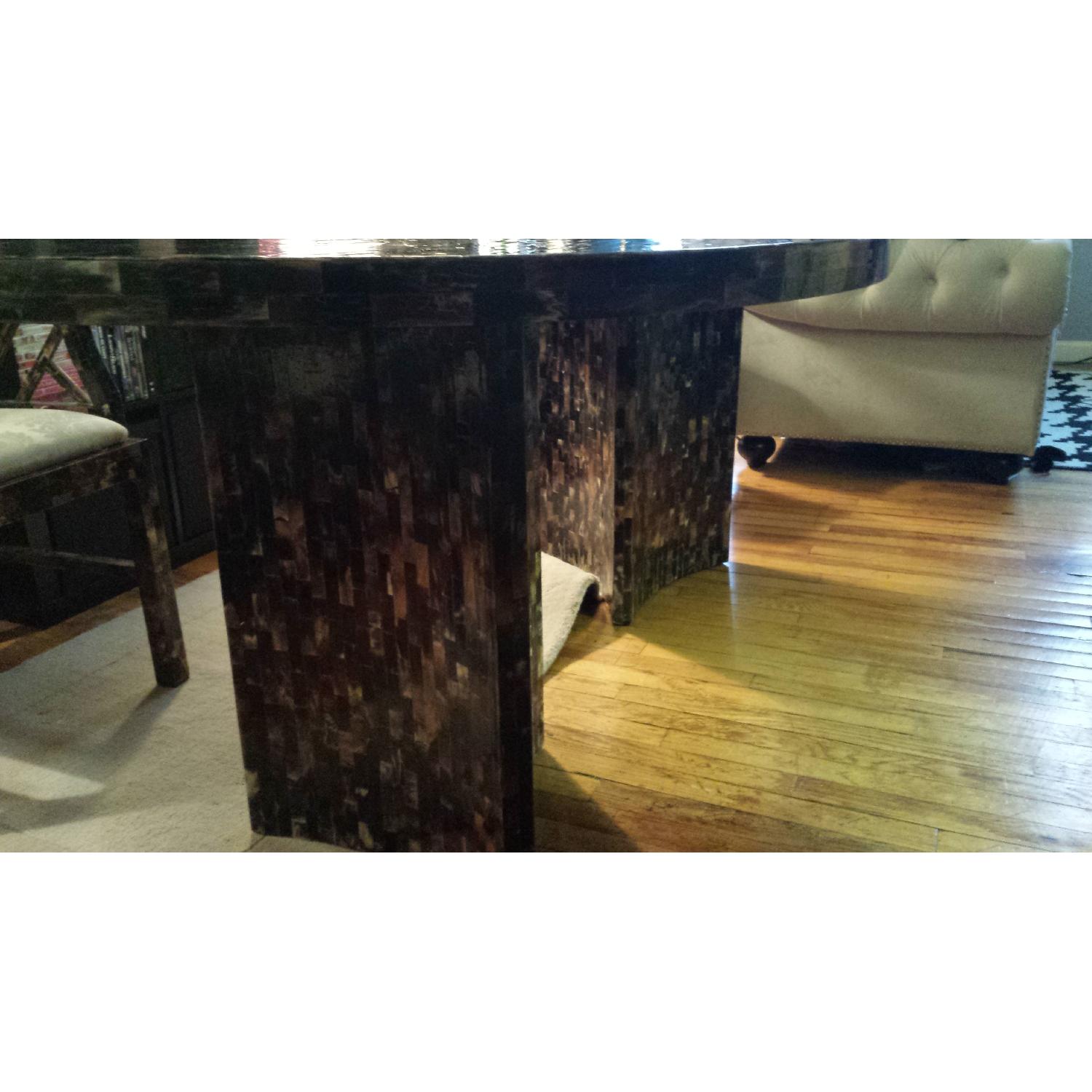 Tessellated Horn Karl Springer Style Dining Table - image-3