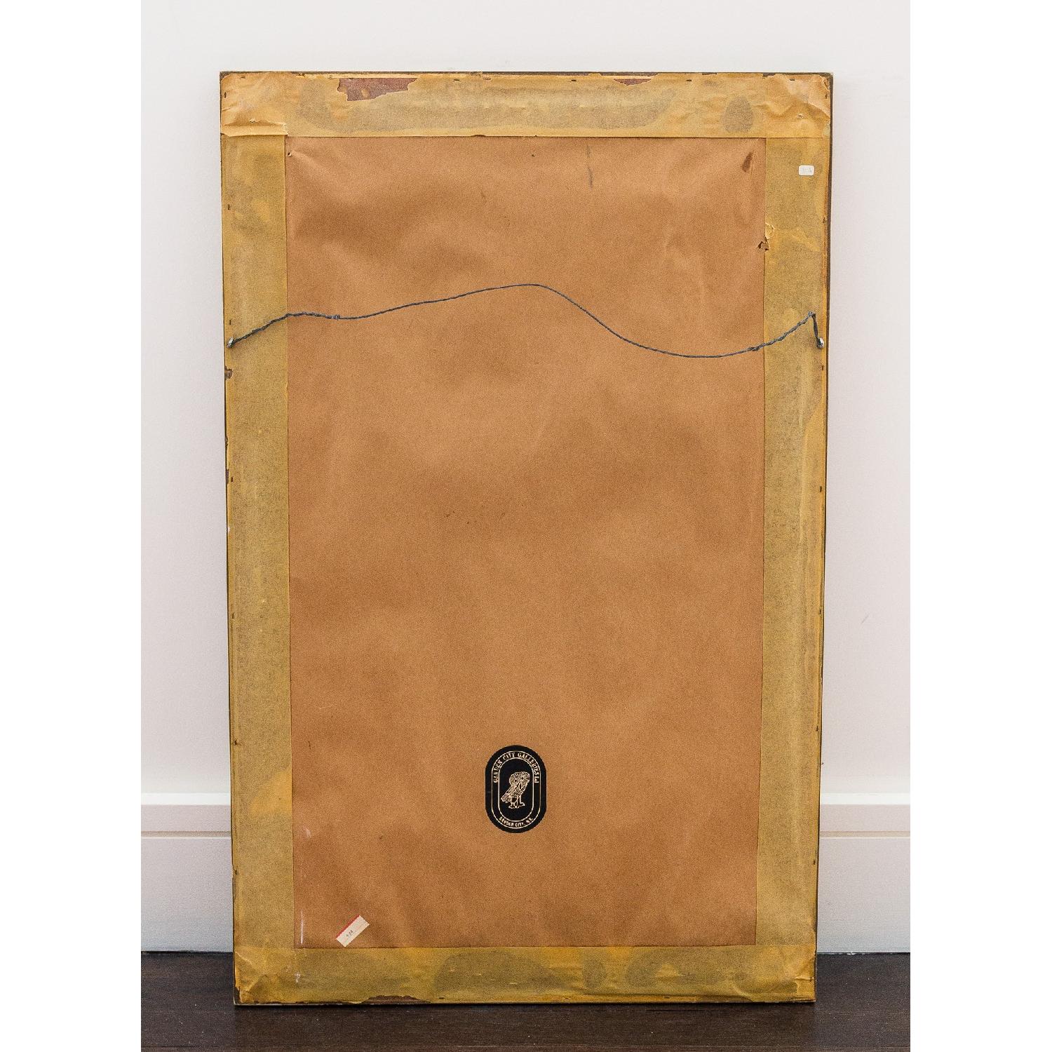 Framed Asian Chinese Silk Fabric - image-1